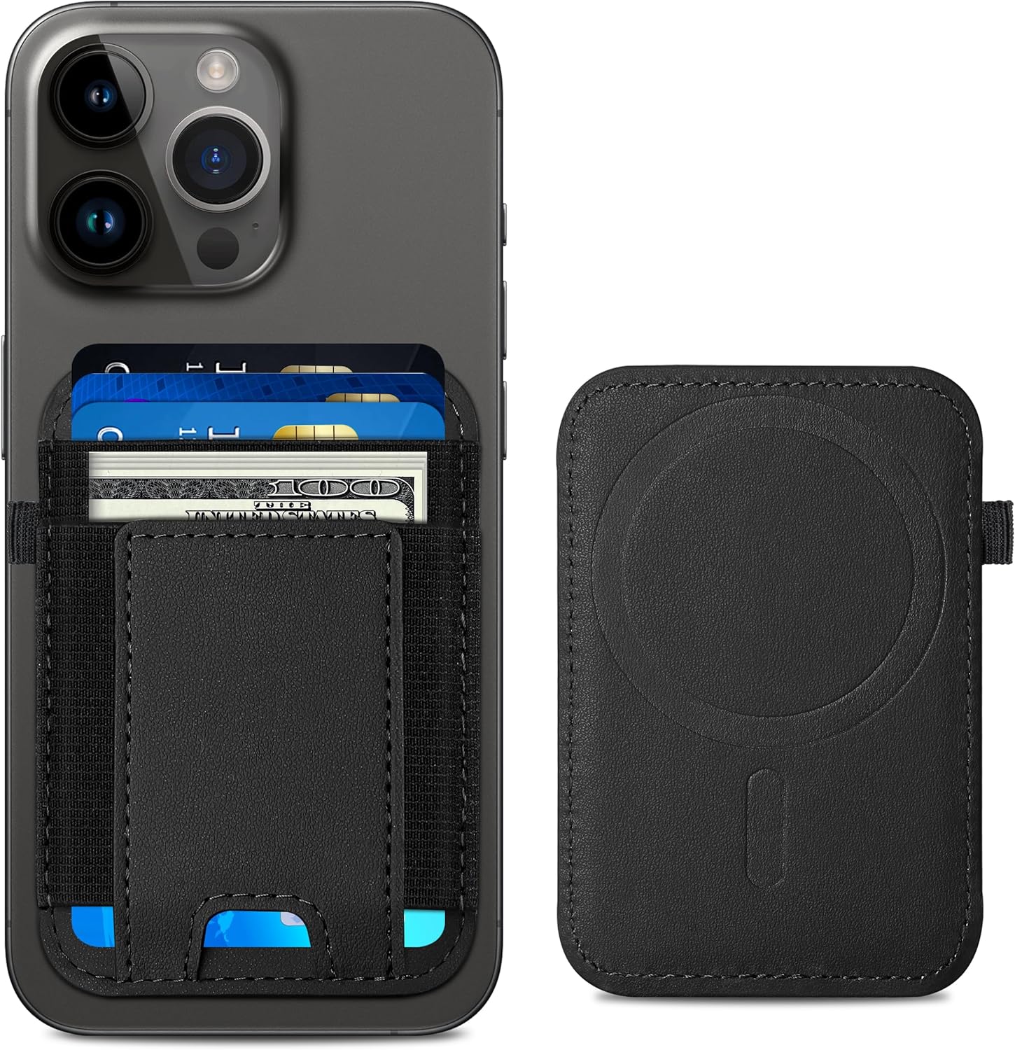 Magsafe Wallet, cartera magnética más fuerte para iPhone serie 1615141312, para tarjetero Magsafe con 2 ranuras para tarjetas, bloqueo RFID, cuero