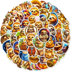 50 calcomanías para niños, calcomanías de perezoso de LAYAHAGO para botellas de agua 50 calcomanías para niños, calcomanías de perezoso de LAYAHAGO para botellas de agua