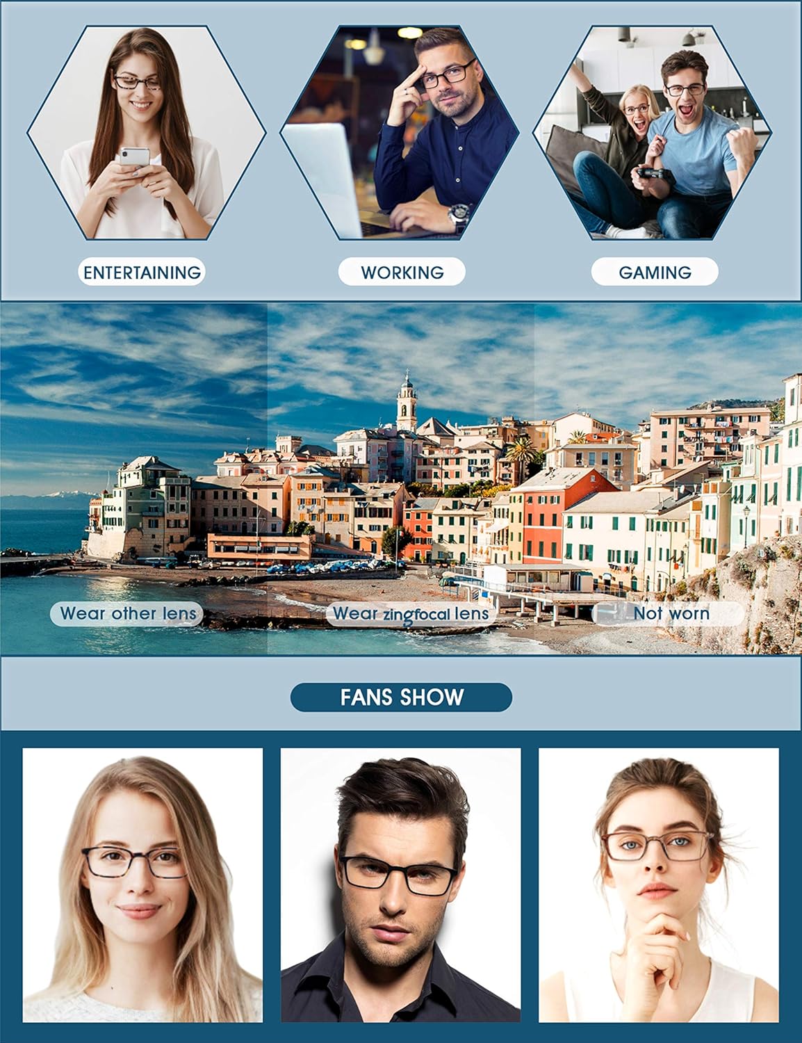 zingfocal Gafas de bloqueo de luz azul, paquete de 2 anteojos cuadrados para juegos de computadora para mujeres y hombres