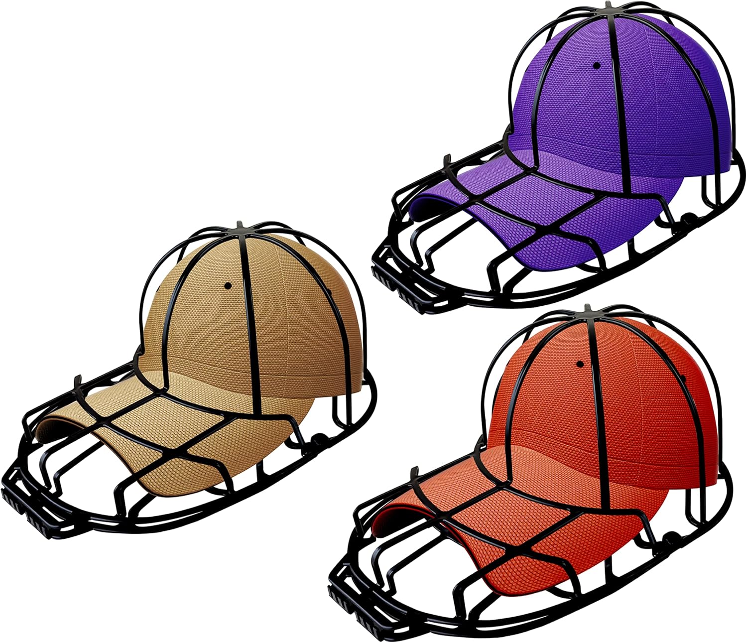 Protectores de sombreros para lavadora, lavadora de sombreros para lavadora, mantiene los sombreros con un aspecto fresco y nuevo con arandelas de