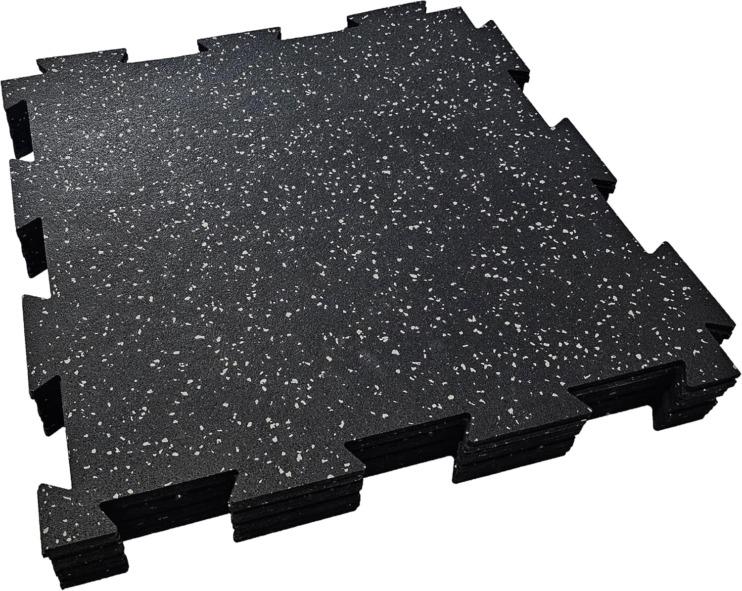 Rubber King – 10 azulejos entrelazados de 0.748 x 0.748 x 0.236 in, azulejos de goma 100% reciclada, tapete de ejercicio para gimnasio en casa,