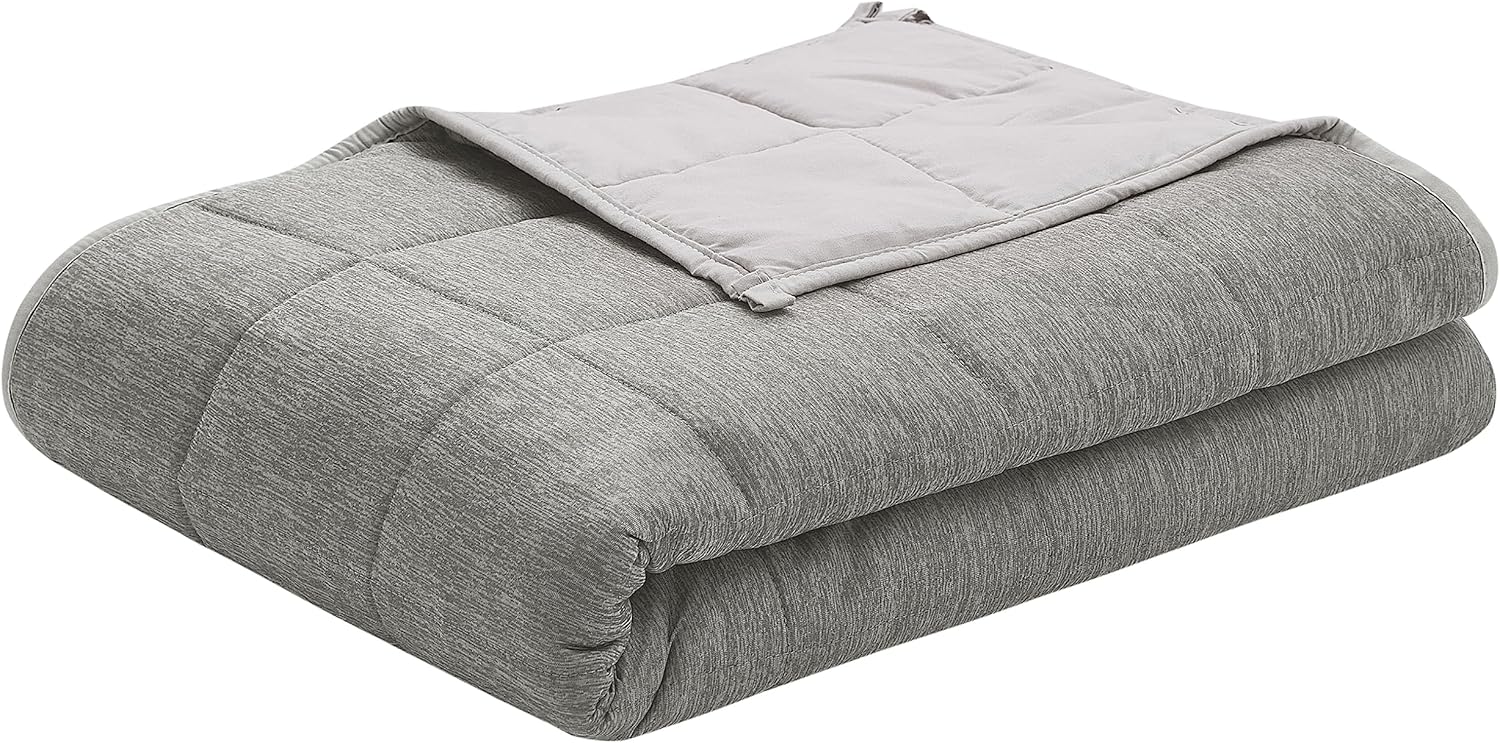 Manta con peso refrescante de 20 libras, tamaño Queen, manta de cama de jersey Moire fresca para personas que duermen con calor y arena suave y