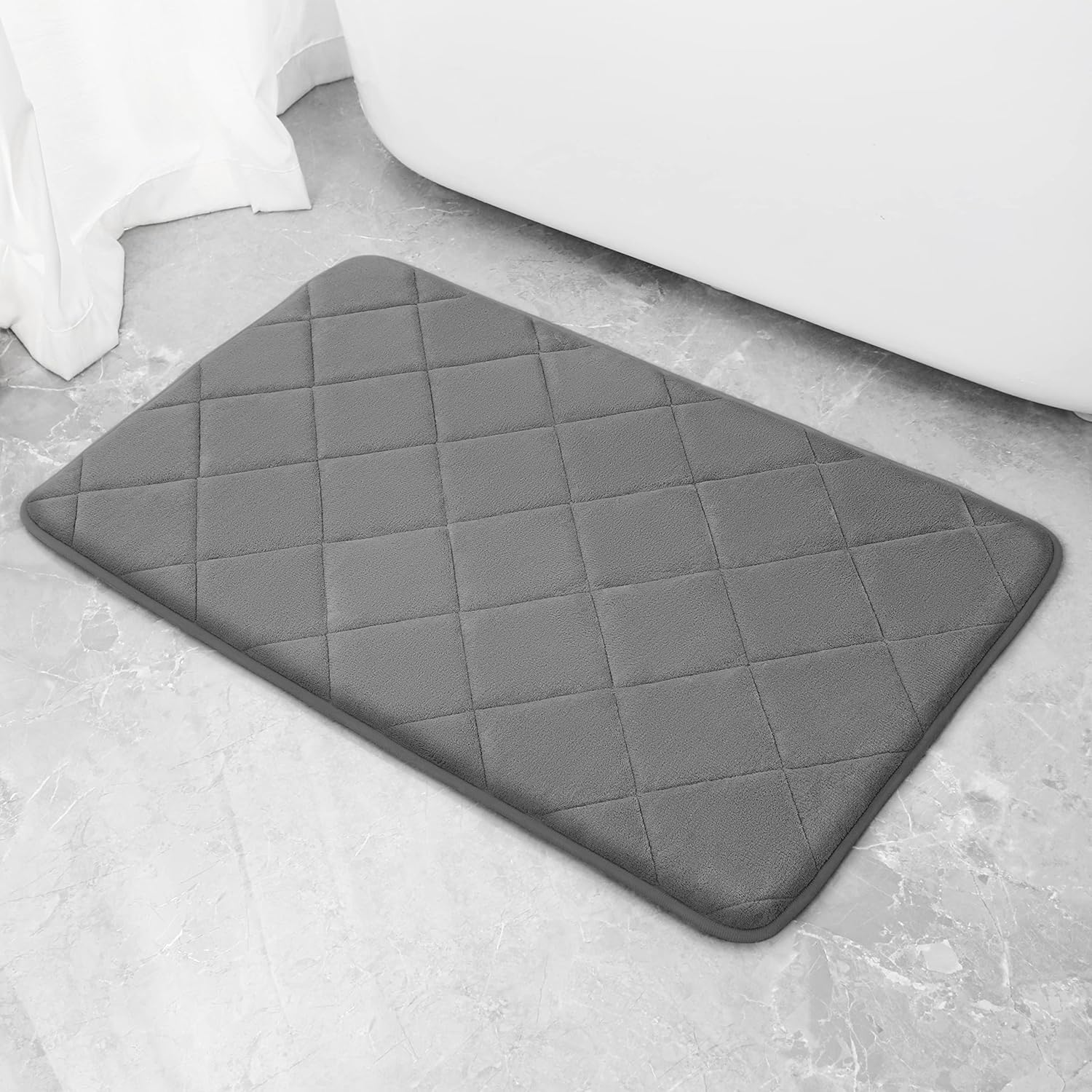 chakme Tapete de baño de espuma viscoelástica de 20 x 32 pulgadas, súper suave, absorbente, antideslizante, lavable a máquina, para suelo de baño,