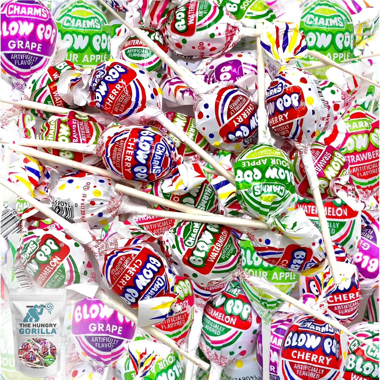 Charms Blow Pops Surtido  Dulces a granel envueltos individualmente de cinco sabores  5 libras empaquetadas en bolsa resellable de pie por THE