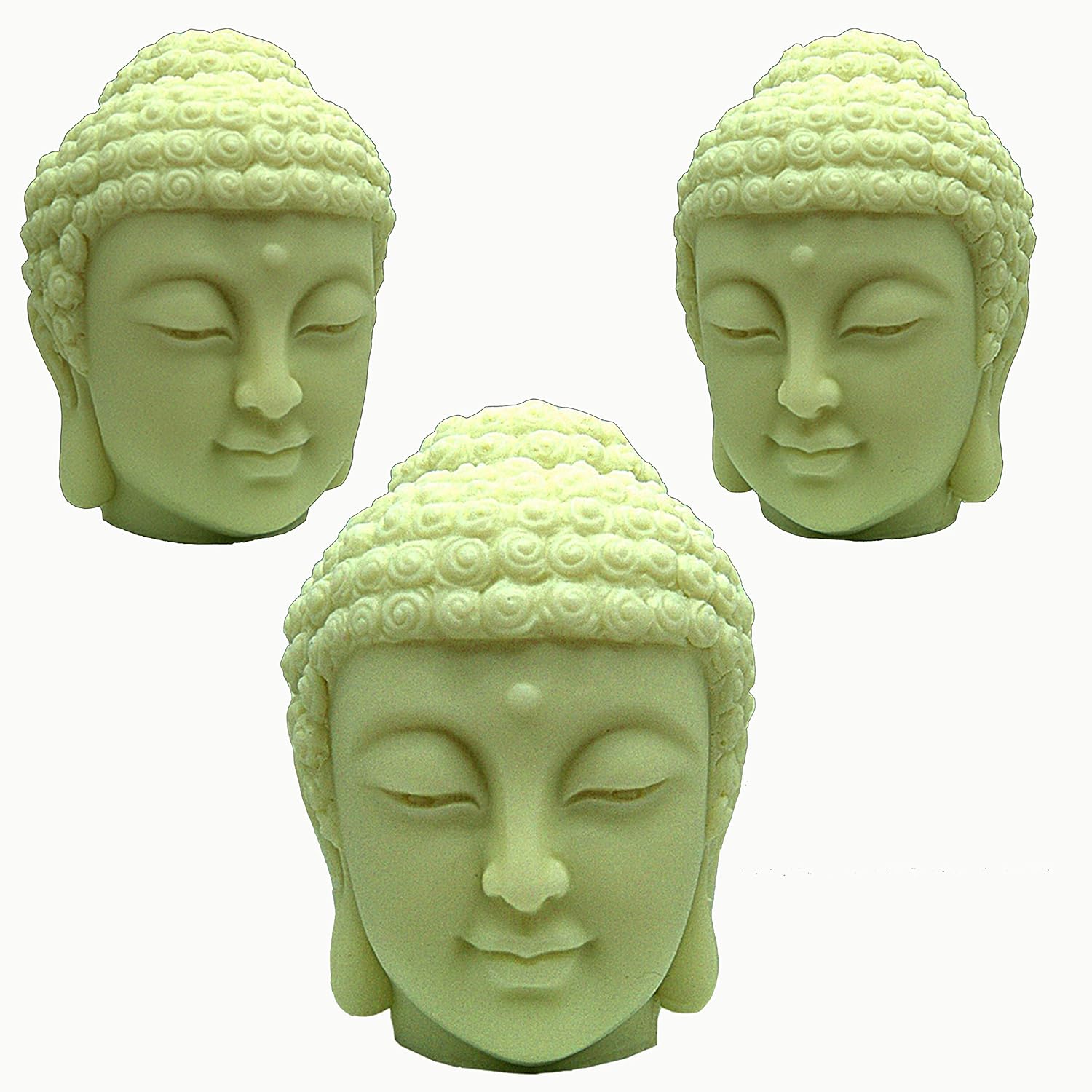 Buddha’s Head – Molde de silicona de porcelana fría para jabón, vela, polímero, arcilla, 3D