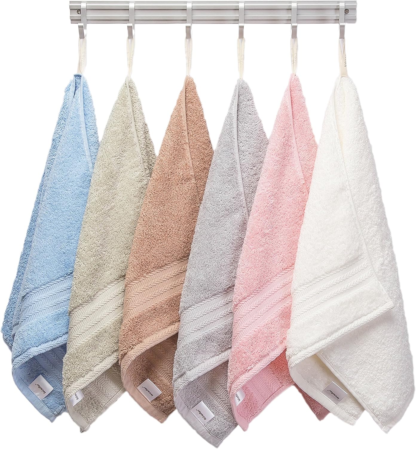 Toallas de mano de algodón ultra gruesas, suaves y absorbentes para baño (rosa, paquete de 2, 14 x 29 pulgadas), toallas multiusos para baño,