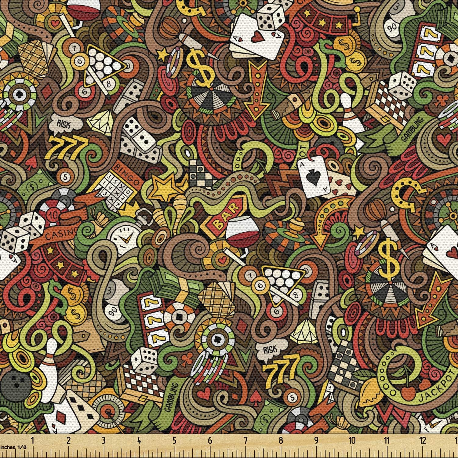 Ambesonne – Tela multicolor con estampado digital por yarda
