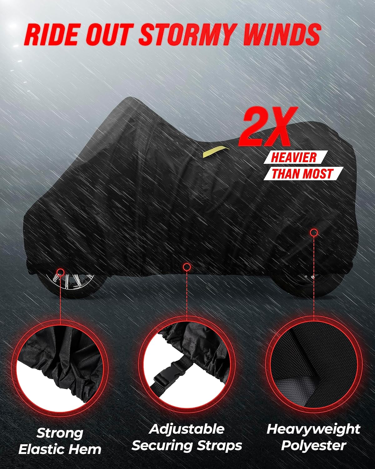 La funda compatible con Can Am Ryker se adapta a 600, Rally, Sport, Can Am Ryker 900 Cover. Toda la protección Wx duradera impermeable Can Am Ryker
