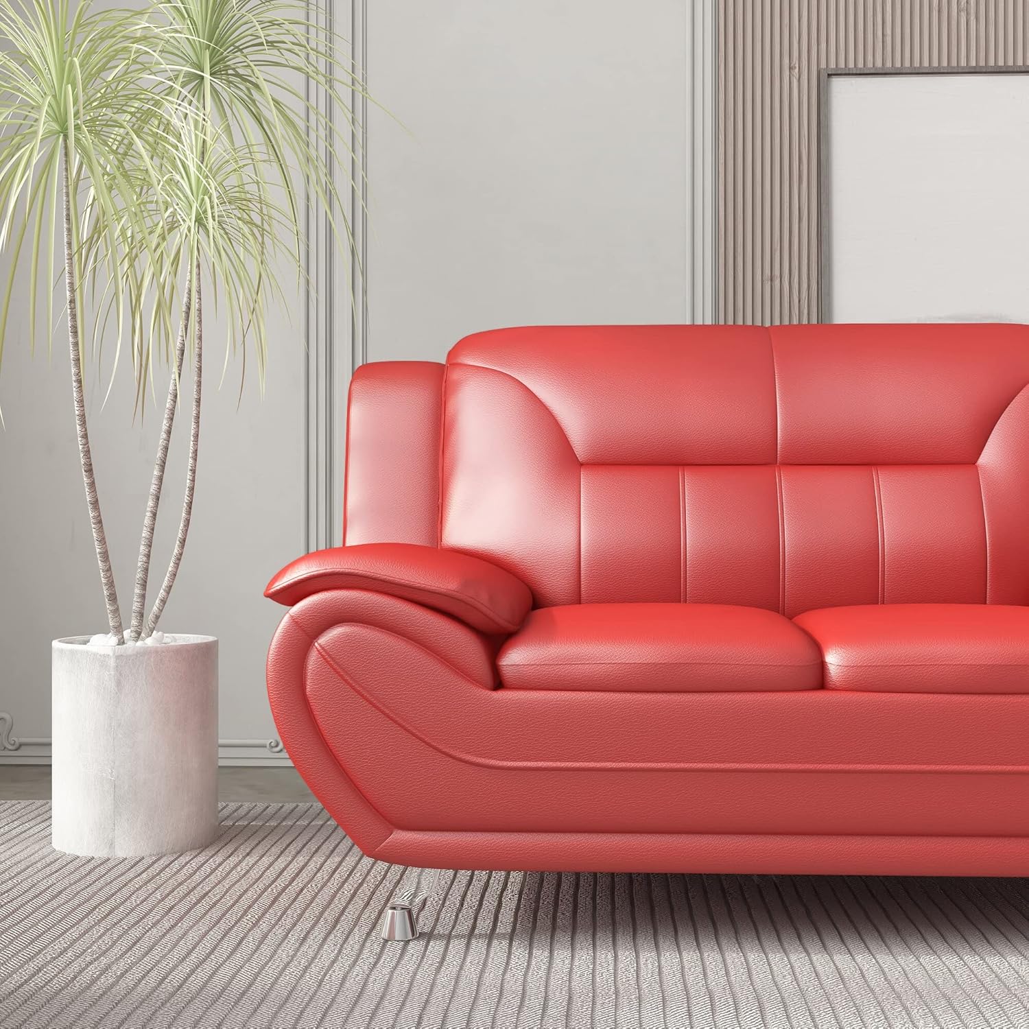 US Pride Furniture Michael Collection – Sofá de piel sintética de estilo moderno, versátil pieza decorativa de 2 plazas para sala de estar,