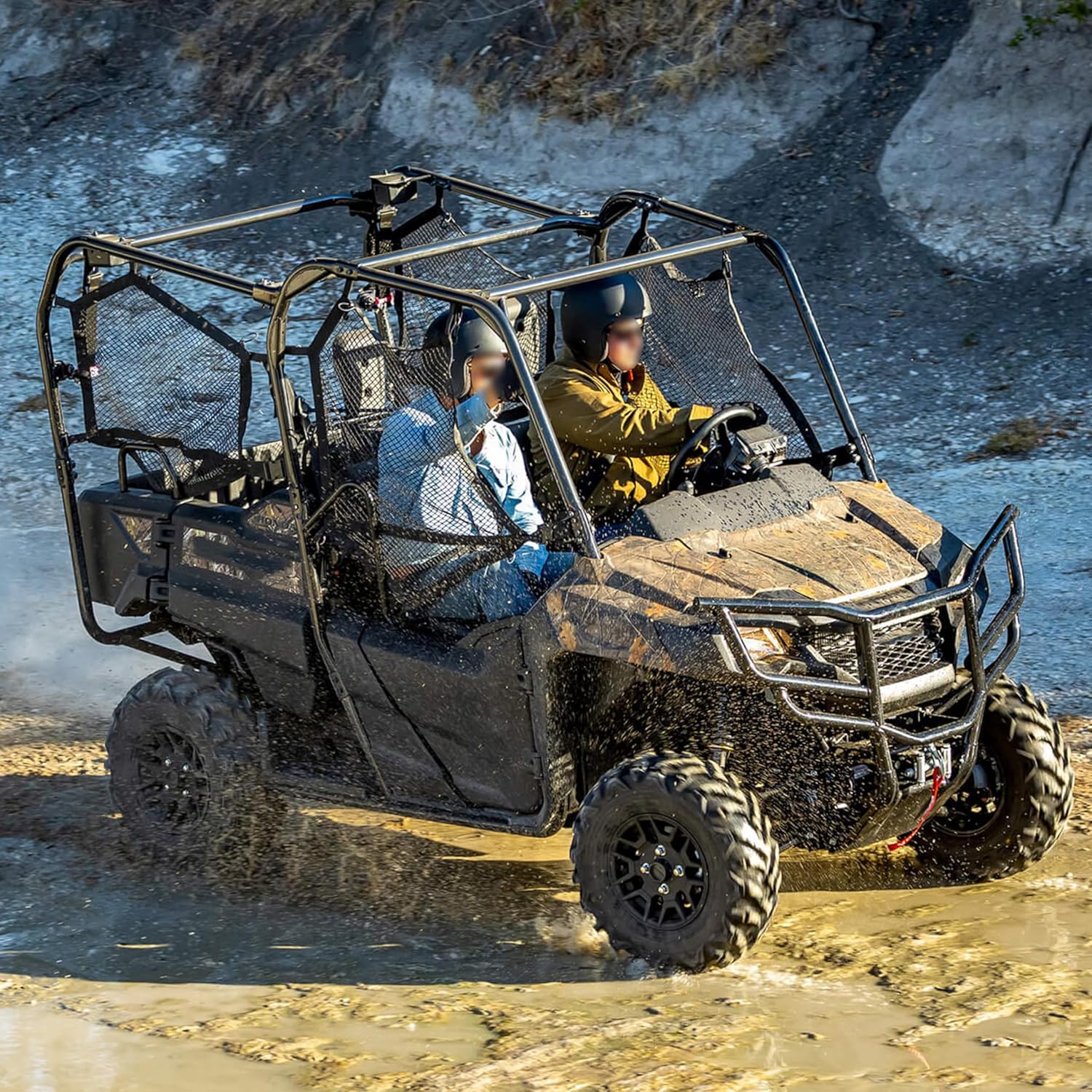 SAUTVS Tapete de suelo delantero de TPE para Honda Pioneer 700-2 700-4 14-24, forros de goma para todo tipo de clima, alfombrilla para Honda Pioneer