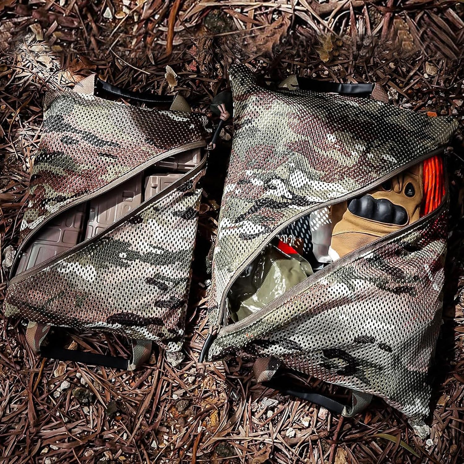 PETAC GEAR Conjunto de bolsa de malla de almacenamiento táctico,Insertar bolsillos modulares de administración de utilidad,Organizador de viaje EDC