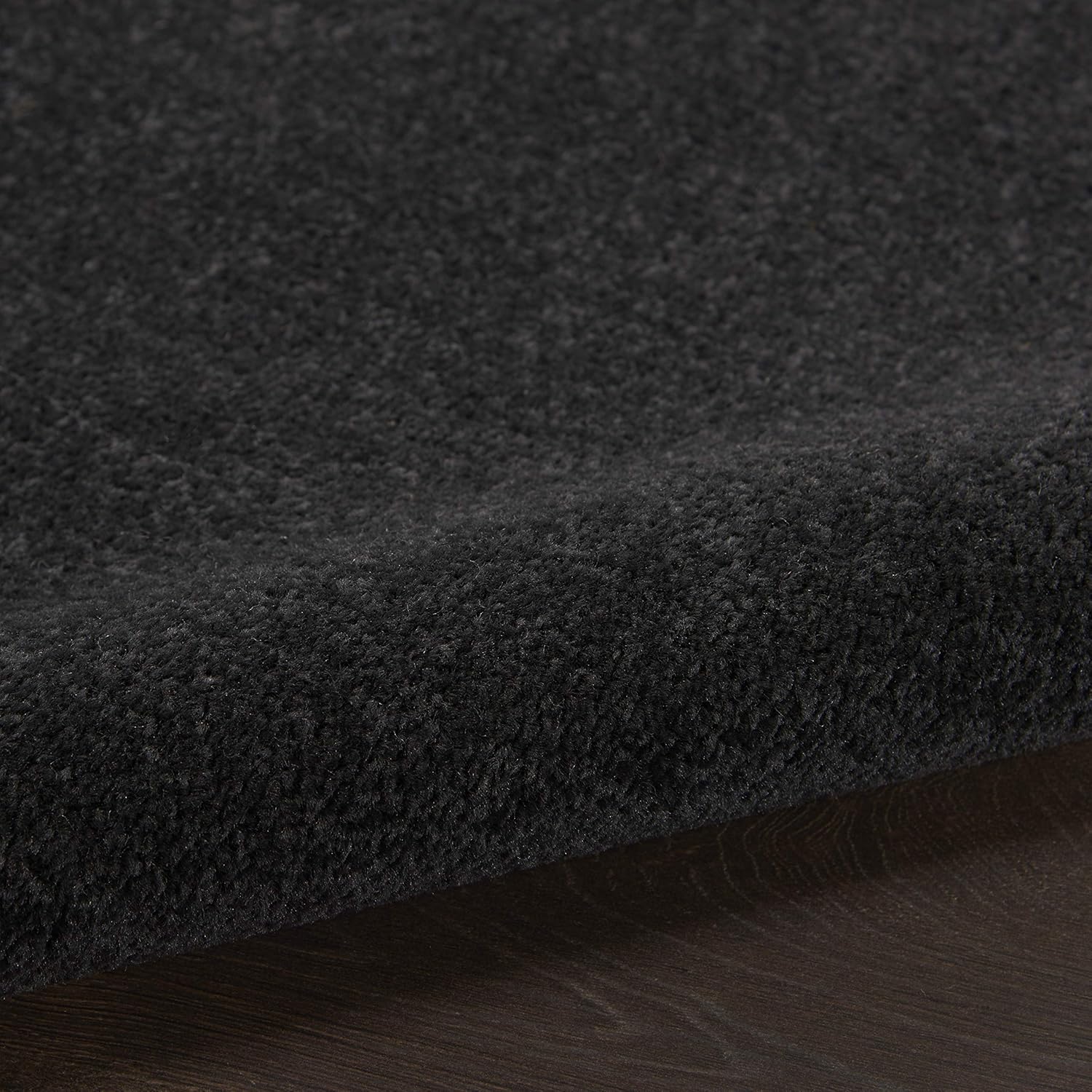Nourison Essentials Alfombra para interiores o exteriores, negro, 8 x 11 pies, fácil de limpiar, no desprende pelo, para dormitorio, sala, comedor,
