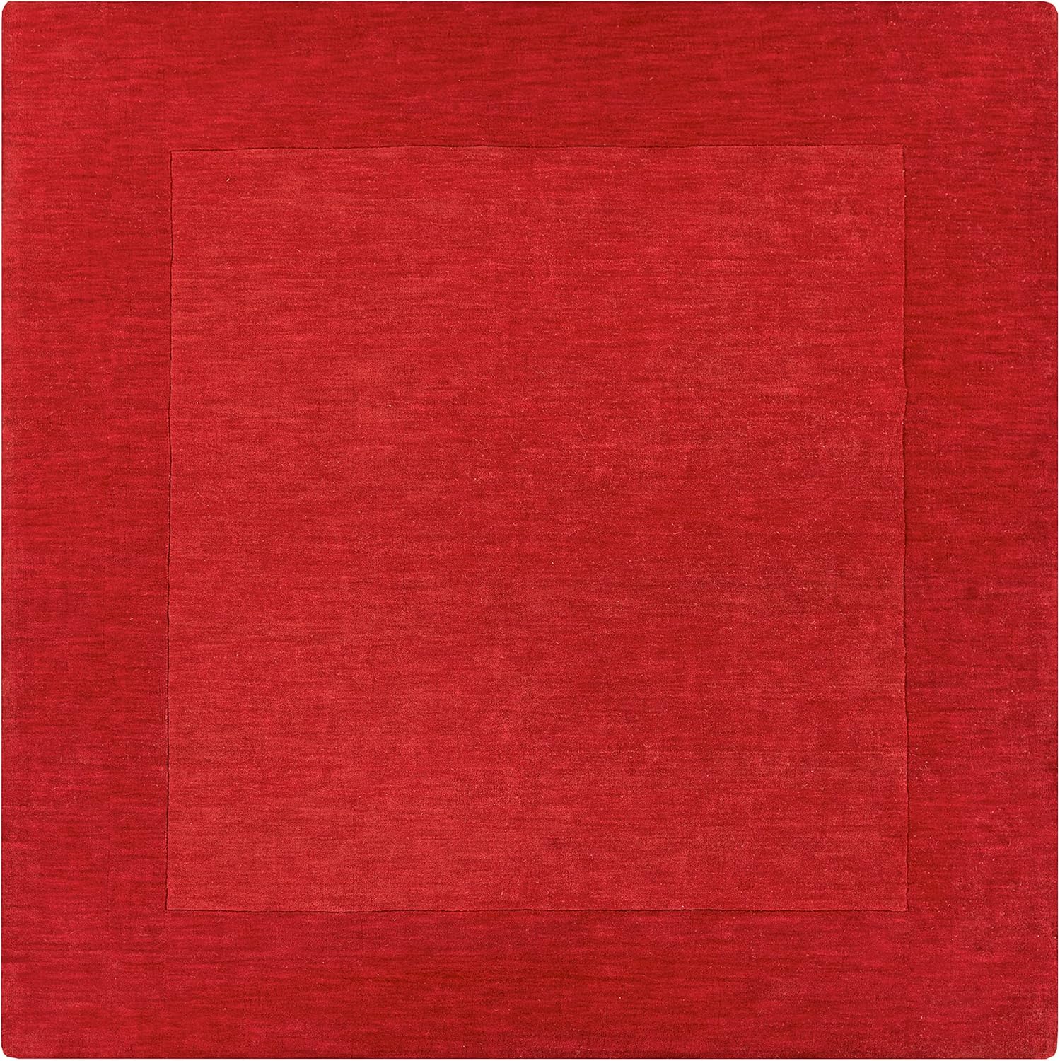 Mark&Day Alfombras de lana, 8×8, alfombra cuadrada de color rojo oscuro, alfombra roja para sala de estar, dormitorio o cocina (8 pies, cuadrada)
