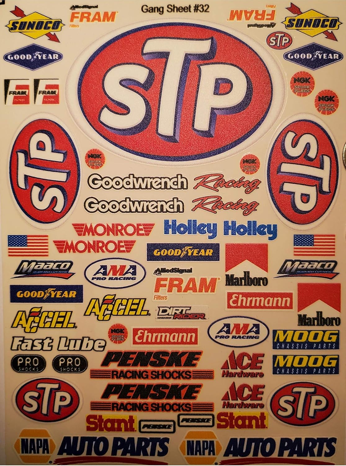 STP – Lámina adhesiva para cuadrillas a escala 32-110, vinilo blanco, modelo RC, hoja de calcomanías para control de radio, cuerpo Lexan – Decora