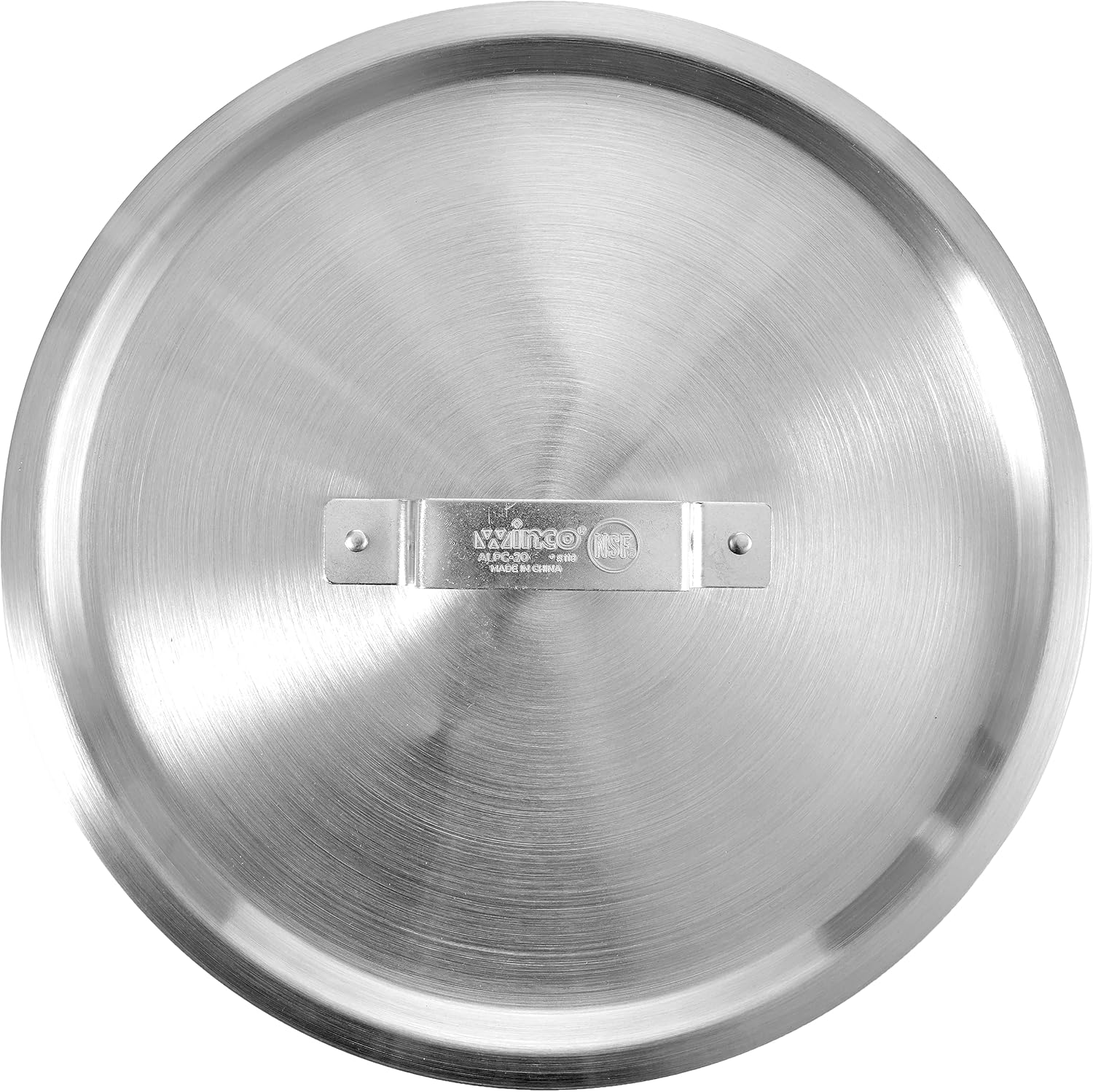 Winco ALPC-20 – Cubierta para olla de aluminio resistente, 20 cuartos de galón, color plateado