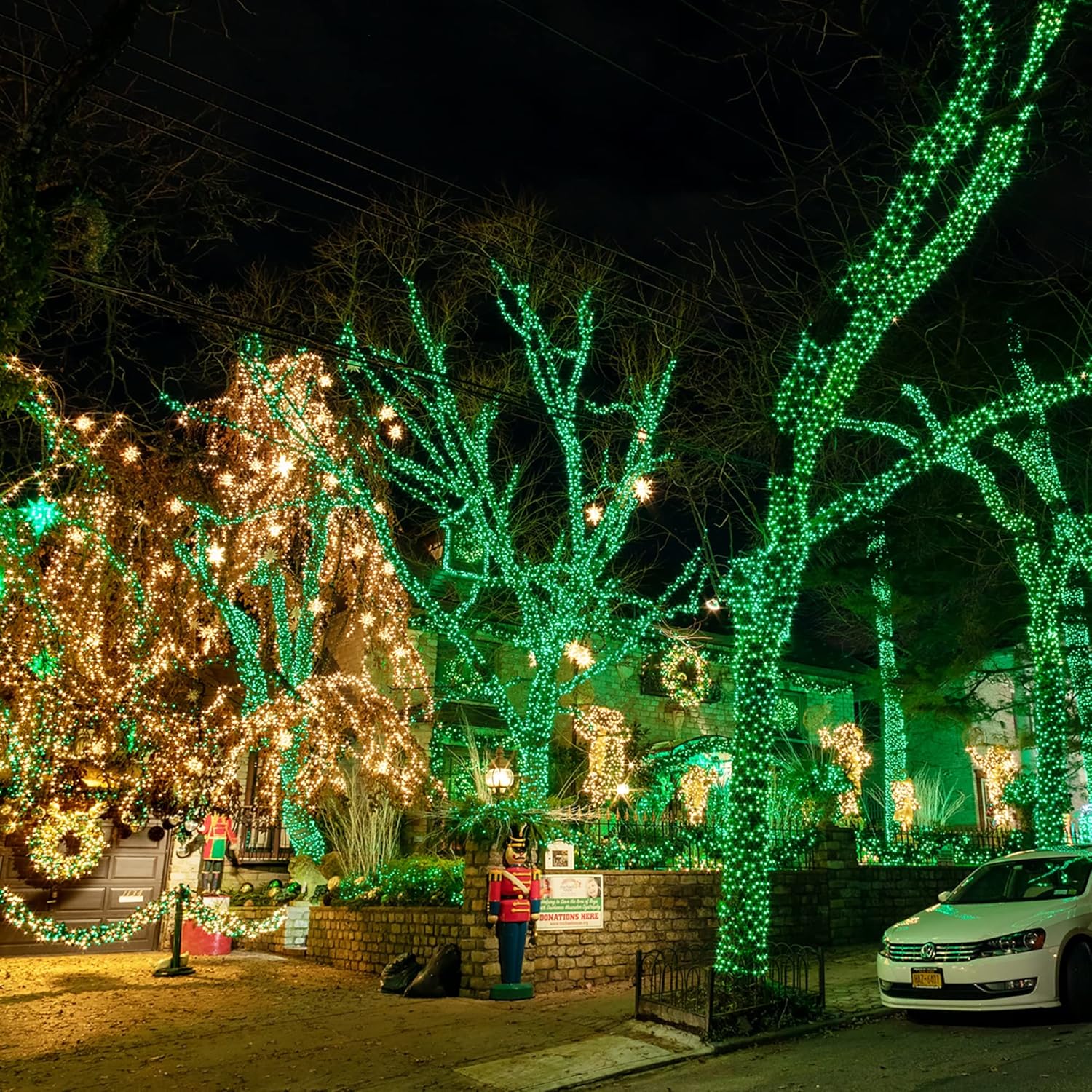 Dazzle Bright – Guirnalda de cobre con 60 luces LED de 20 pies de largo a pilas y a prueba de agua para decoraciones navideñas, de interior,