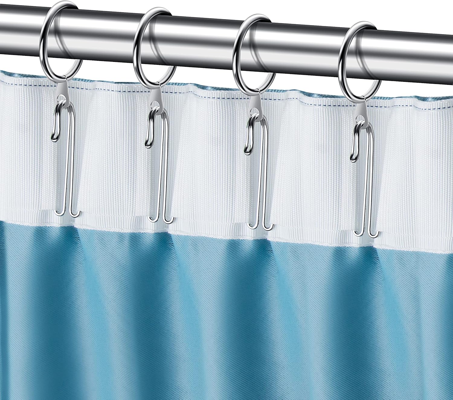 Ganchos de metal para cortinas, pasadores de cinta plisados, ganchos de punta profunda resistentes (paquete de 30)