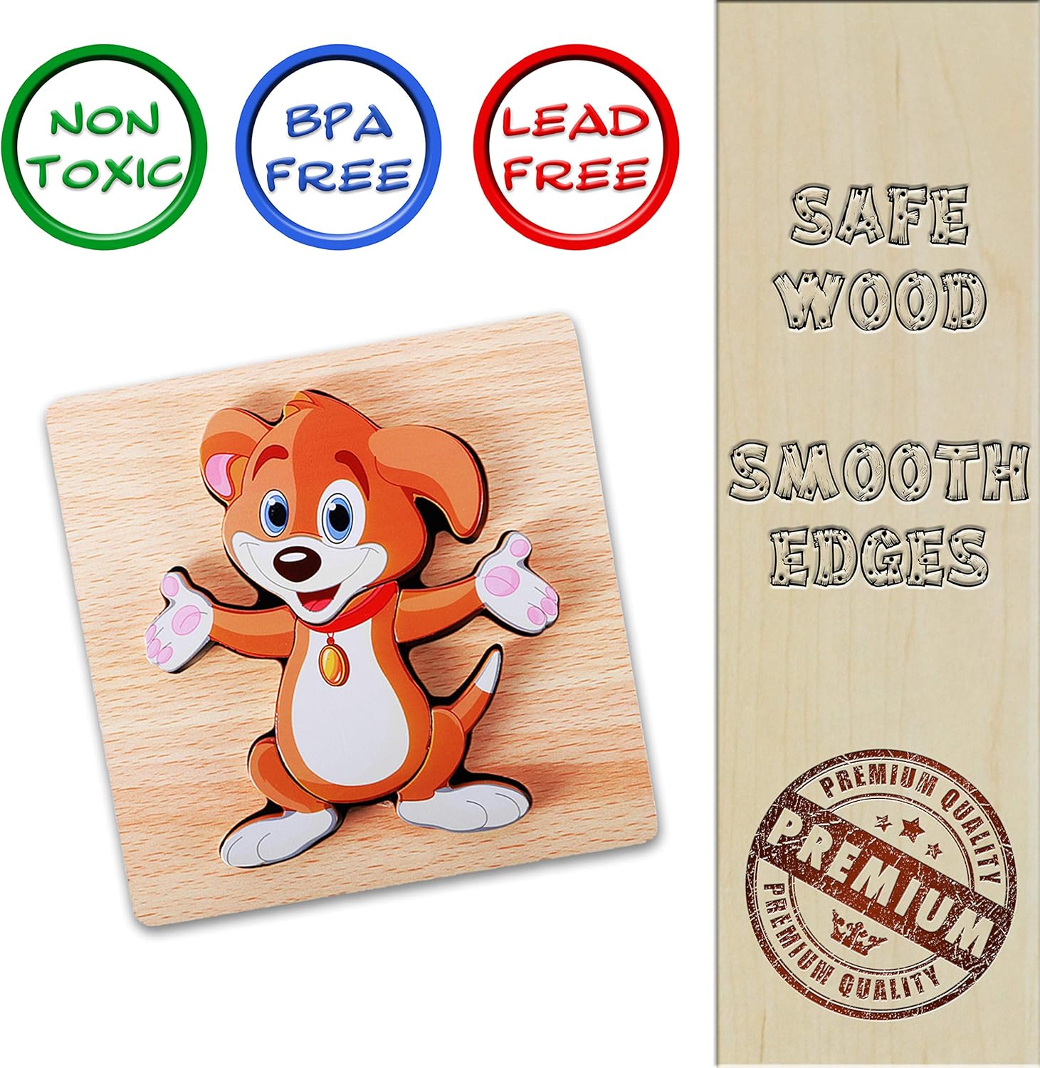 Rompecabezas educativos de madera para niños pequeños – Juego preescolar para niños pequeños – Juguete de aprendizaje para niños – Aprende color y