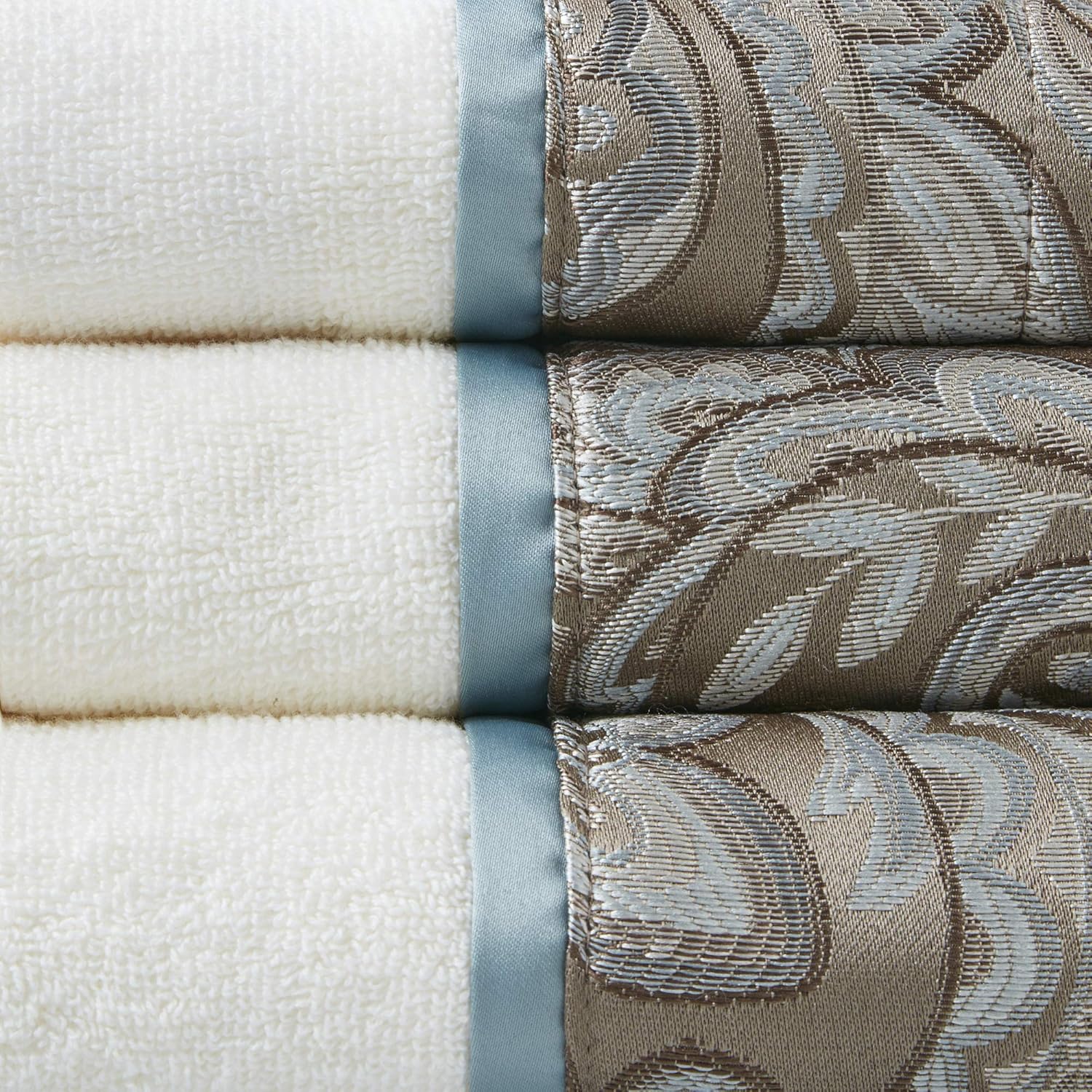 Madison Park – MP73-5310 Aubrey – Juego de 6 piezas de jacquard para baño, 2 toallas de mano de baño, 2 paños de baño, diseño texturizado de lujo,