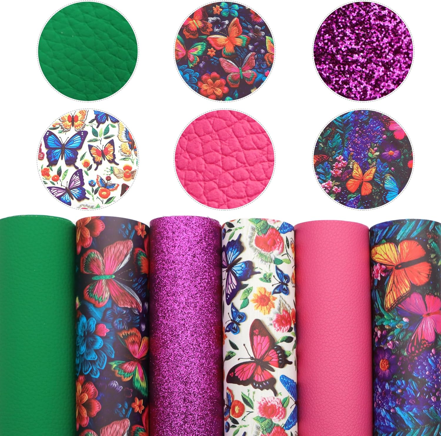 David accessories 6 hojas de tela de piel sintética con estampado de flores, de 7.7 x 12.9 pulgadas, incluye 2 tipos de tela de cuero para hacer