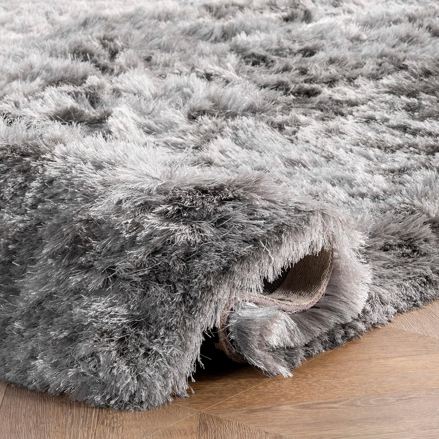 nuLOOM Latonia – Alfombra moderna de pelo sedoso, 2 pies 6 pulgadas x 10 pies, color plateado