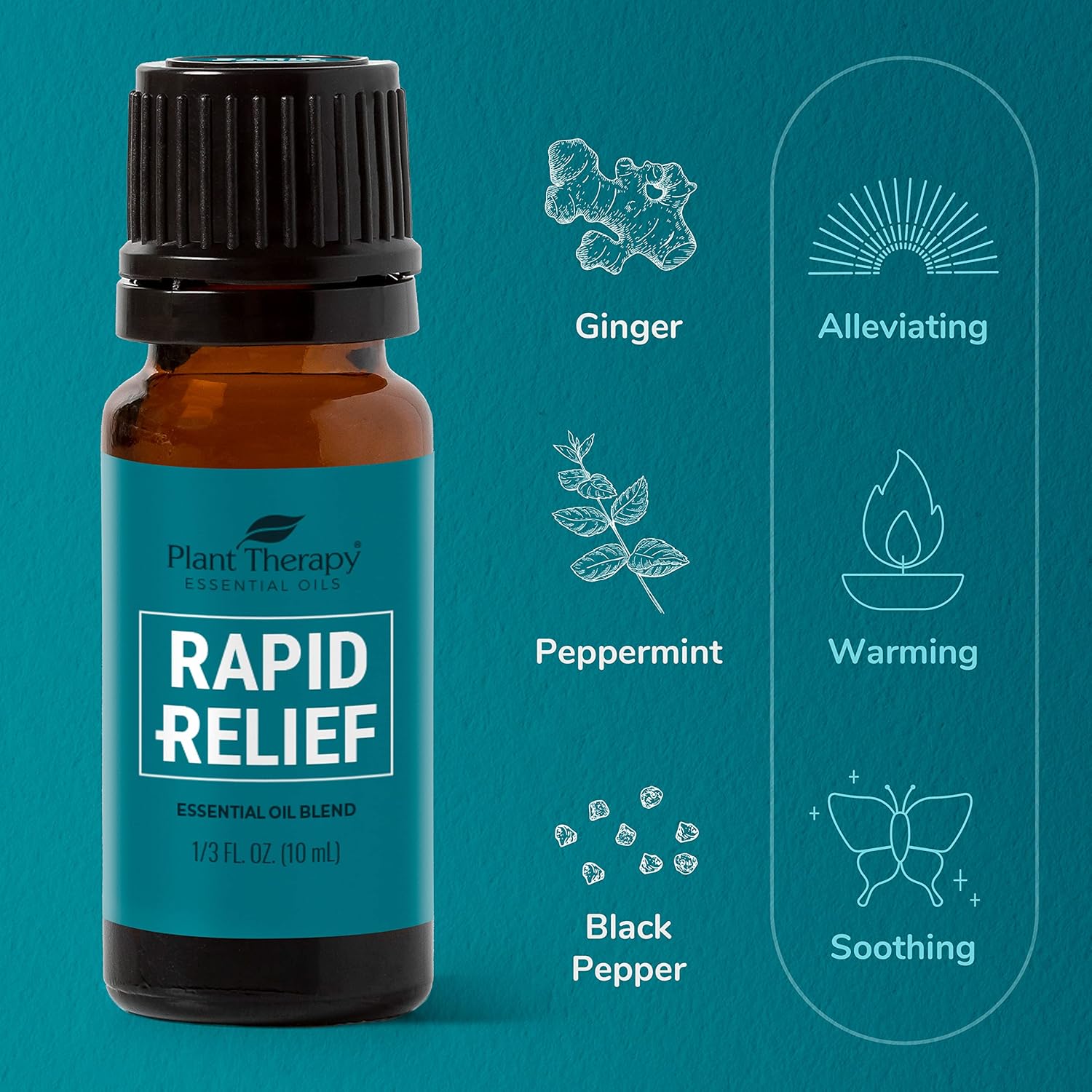 Plant Therapy Juego de mezcla de aceites esenciales para apoyar el dolor, 0.3 fl oz (13 oz) cada una de las mezclas de aceites esenciales para