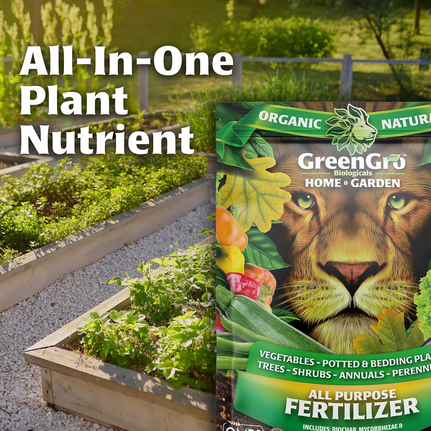 GreenGro Fertilizante orgánico multiusos  Alimento para plantas de interior y exteriorIdeal para huertos y plantas de interiorNutrientes avanzados