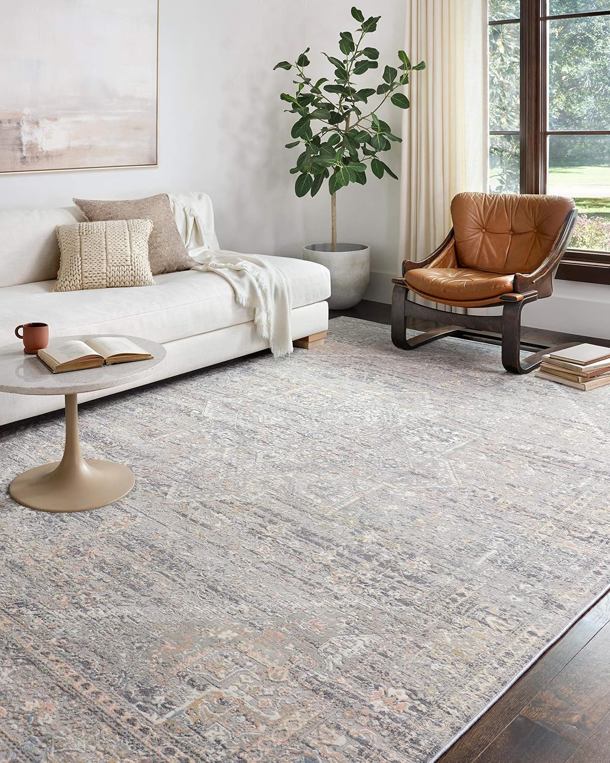 Loloi II Lucia Collection LUC-01 – Alfombra de pasillo color grisatardecer de 2 pies y 8 pulgadas x 8 pies