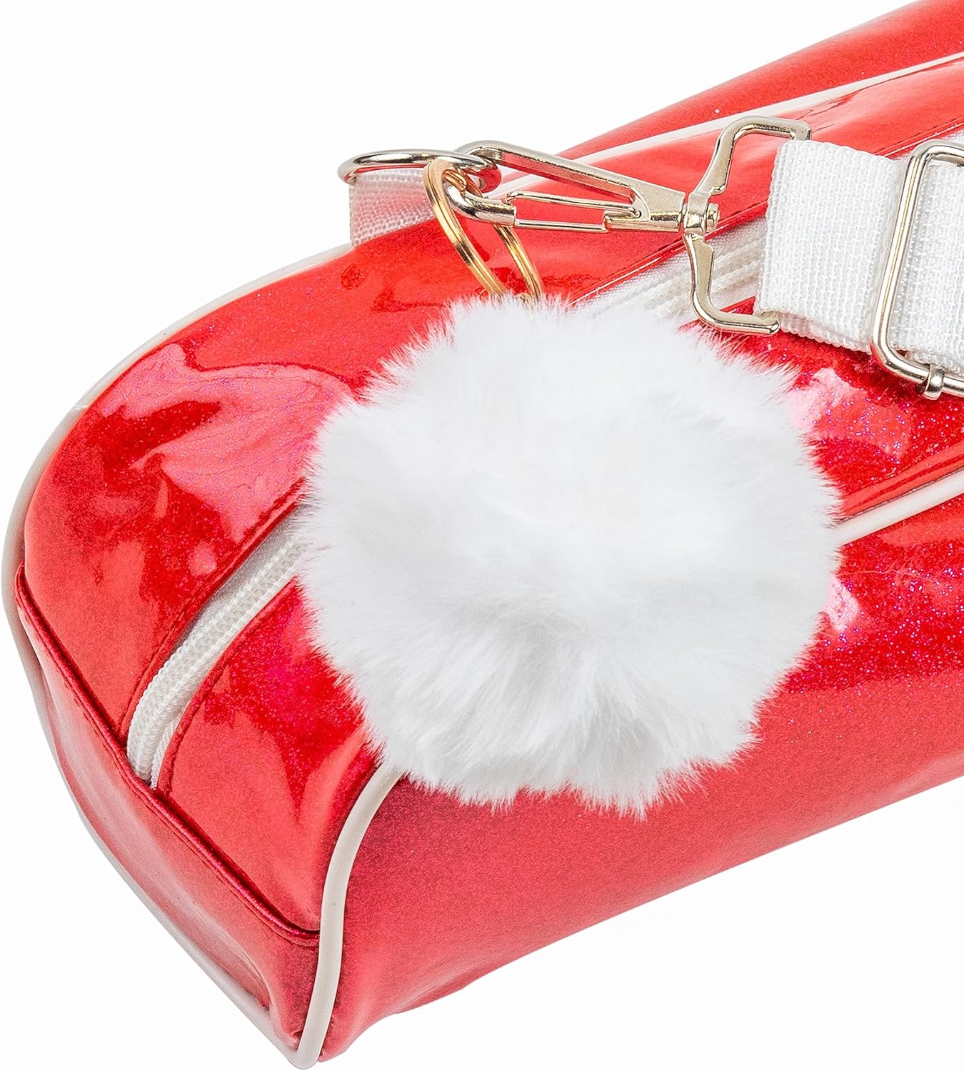 Bolsa de bastón giratorio con correa ajustable para bastón giratorio de 30 pulgadas – Estuche de baton brillante rojo rubí para bastones de baile