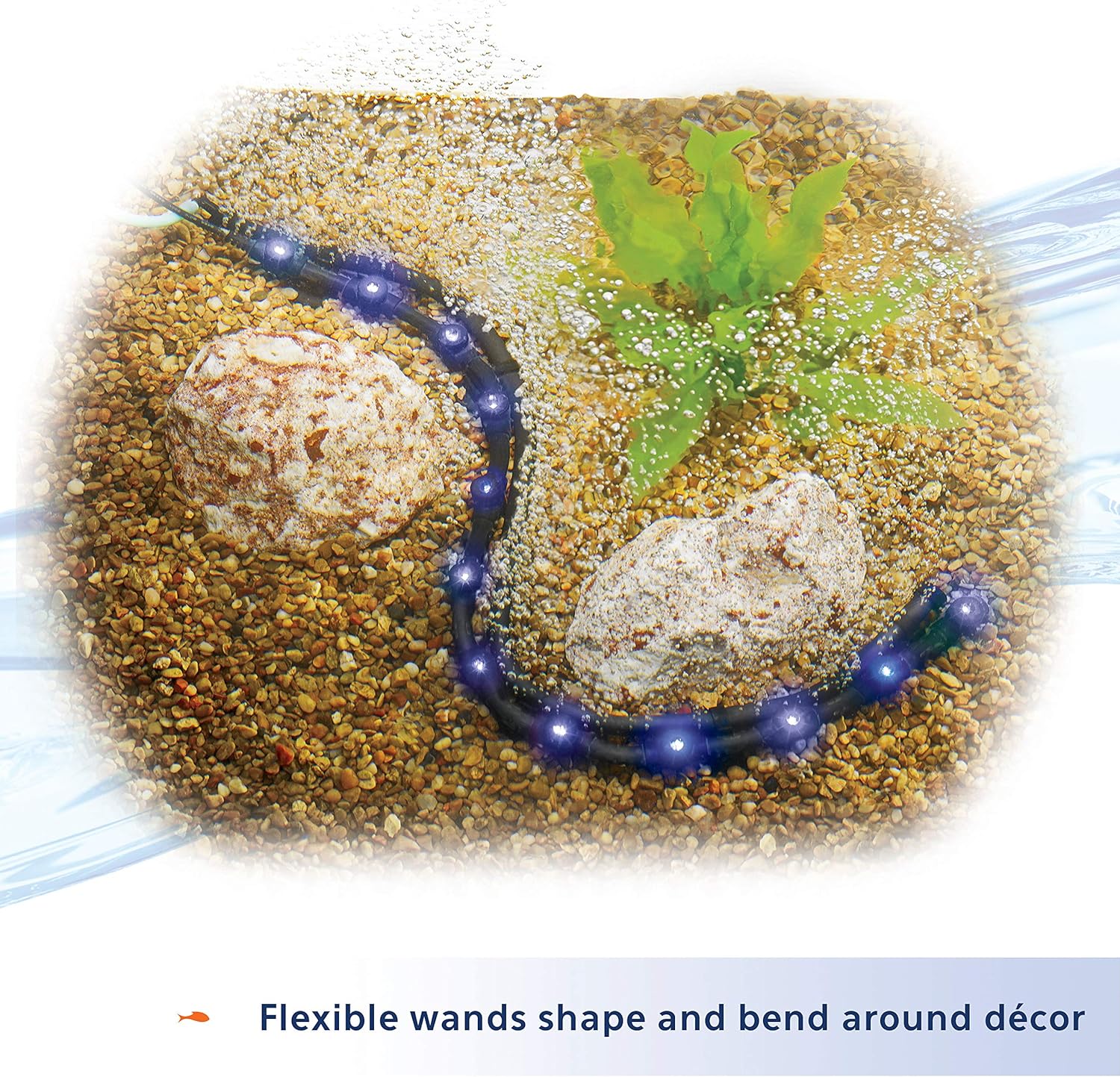 Aqueon Fish Tank – Varita de luz LED flexible para acuario y burbujas, azul, 14 pulgadas (paquete de 2)