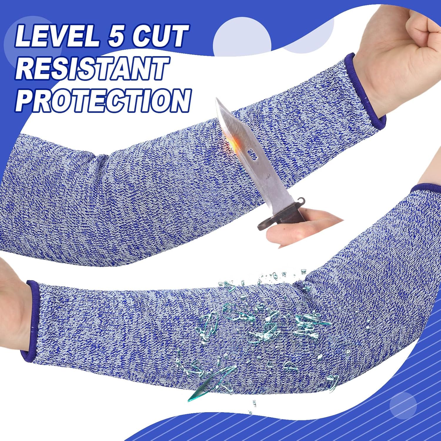 3 pares de protectores de brazo para piel fina y moretones, resistente a los cortes, manga de antebrazo, manga de protección contra quemaduras de