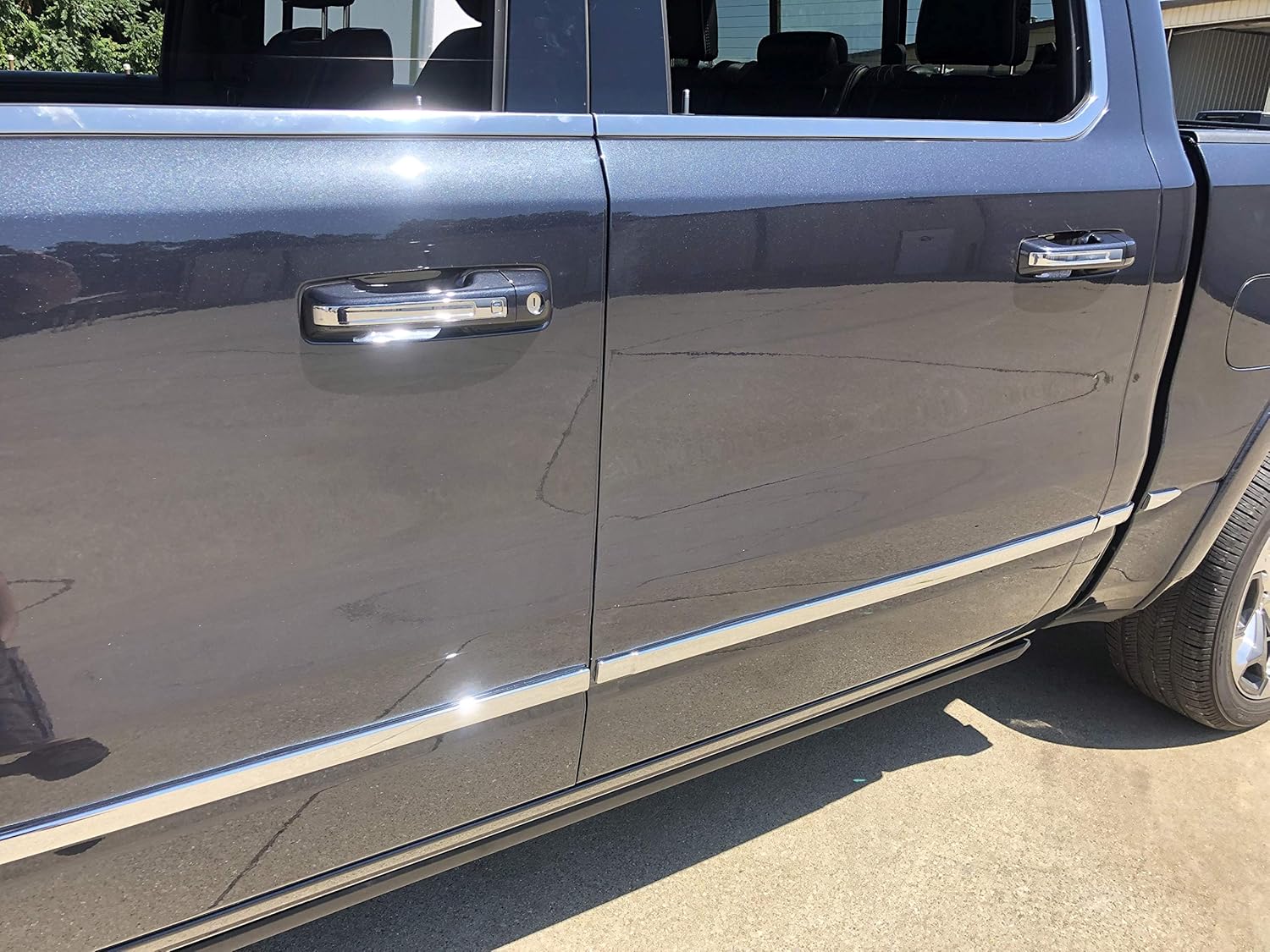 Protectores de borde de puerta compatibles con Dodge Ram 1500 2500 3500 2019-2020 Crew Cab solo 4 piezas de película protectora de pintura
