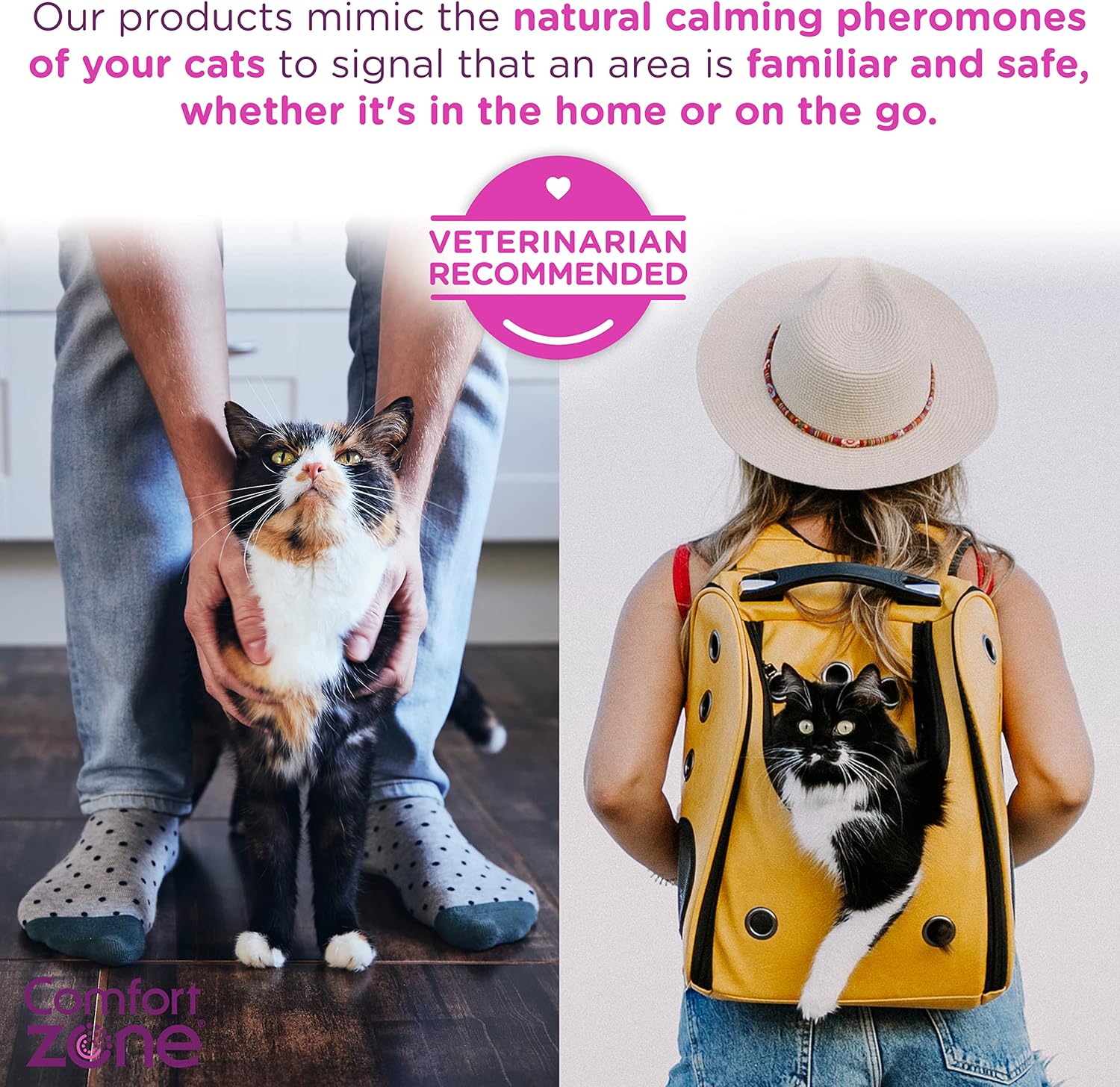 Comfort Zone Spray calmante para gatos y kit de difusor de feromonas calmante para gatos, 1 difusor más 2 recambios