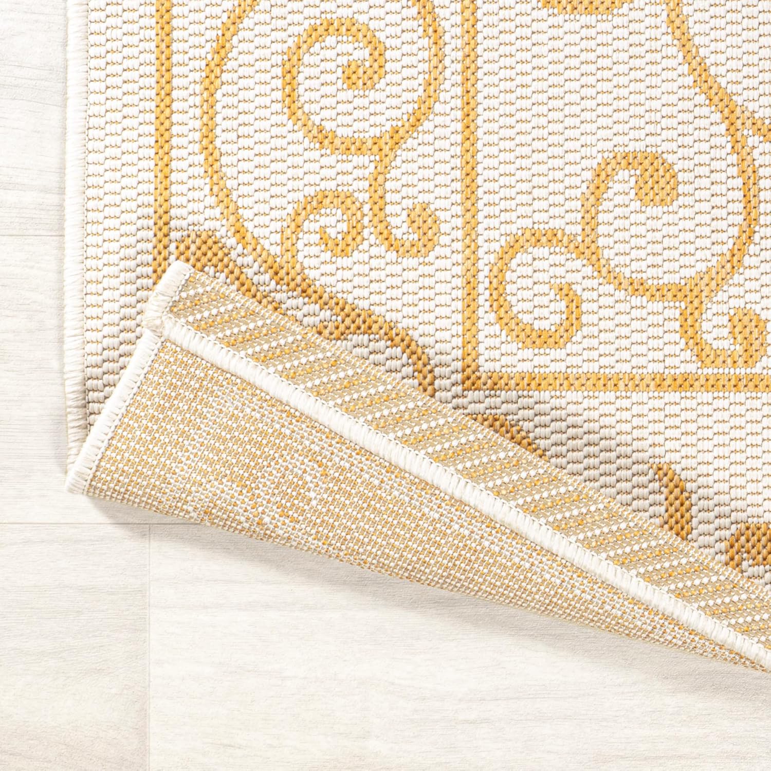 JONATHAN Y – Tapete Charleston de tejido texturizado de filigrana, vintage, para interiores y exteriores, rojobeige, SMB106B-28, 2 x 8 pies Tapete