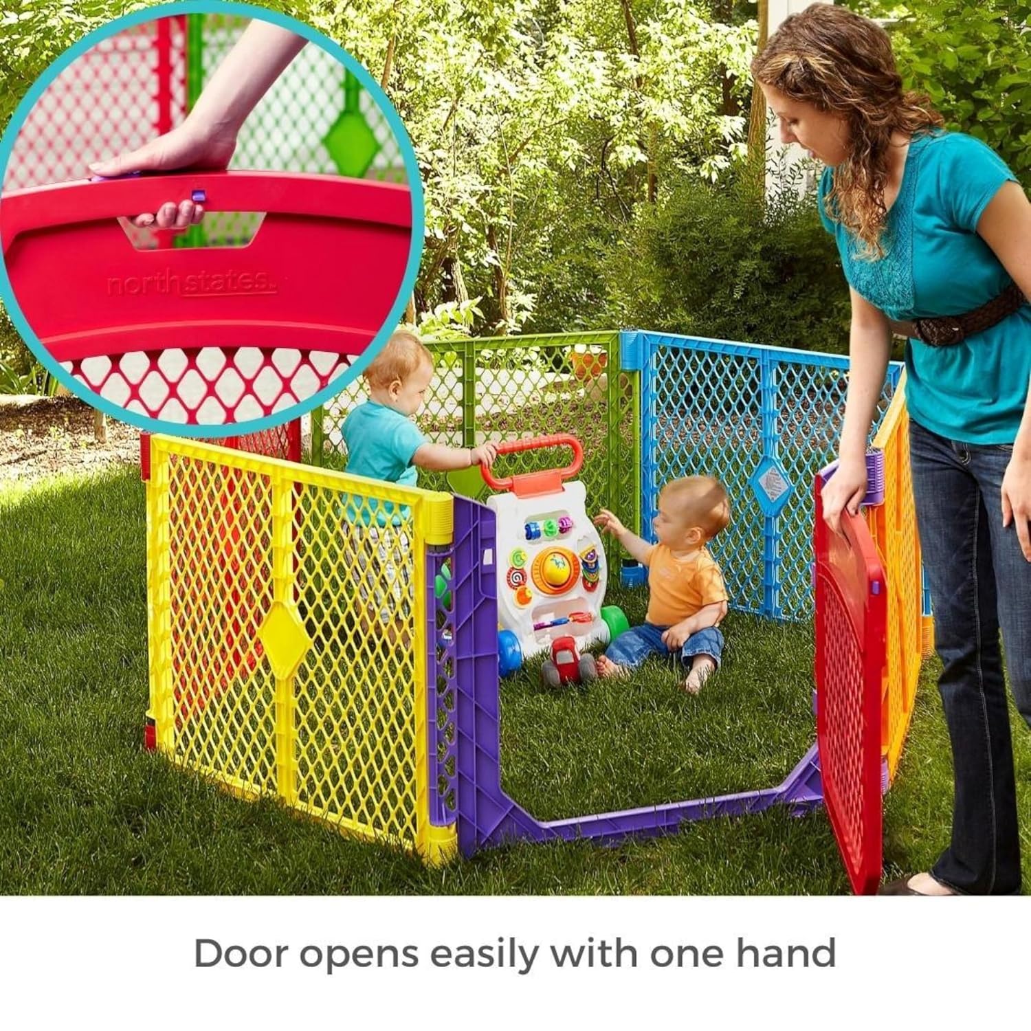 Norte Estados Superyard Ultimate Play Yard, Cerca de seguridad, Multicolor