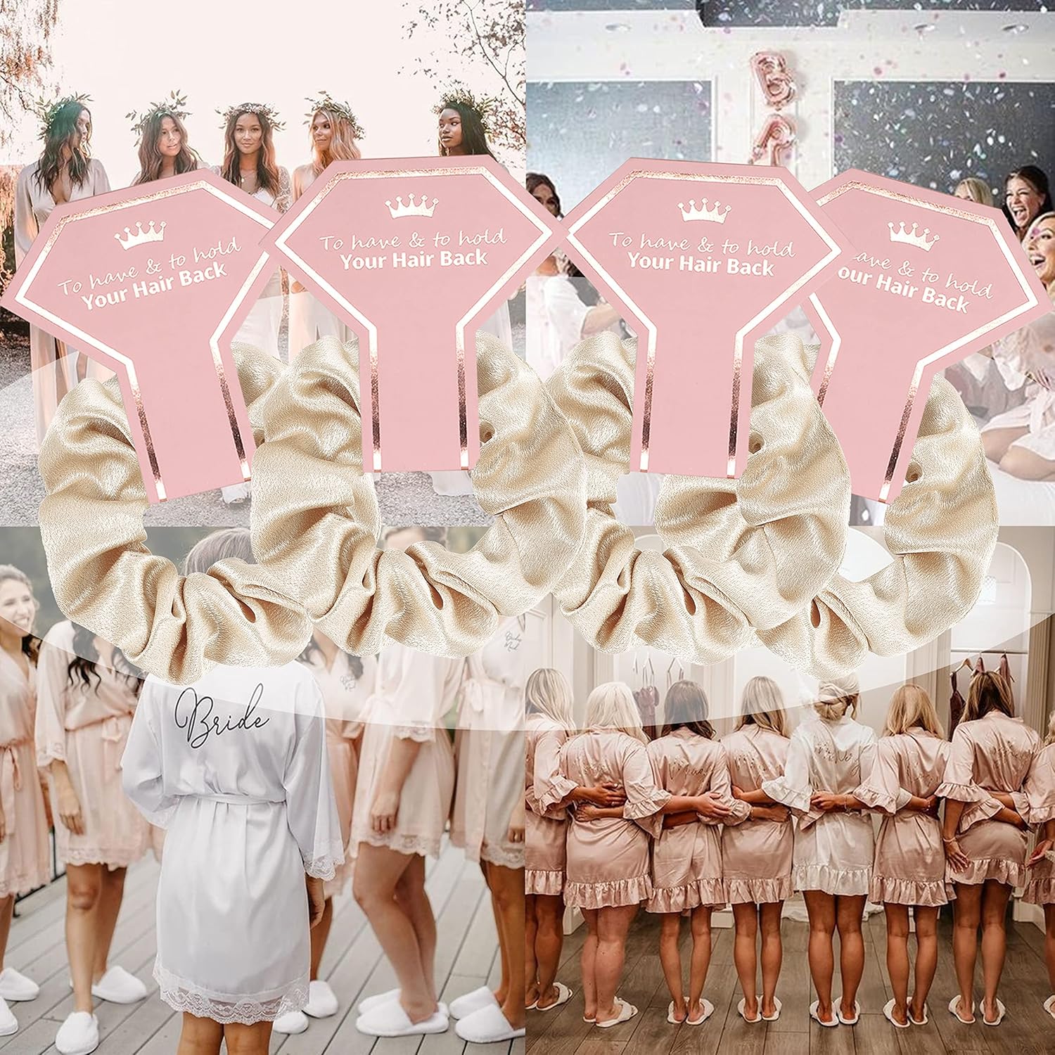 EOLUCC Paquete de 10 coleteros para dama de honor, regalos elásticos para el cabello, despedidas de soltera, regalos de fiesta de boda (para tener y