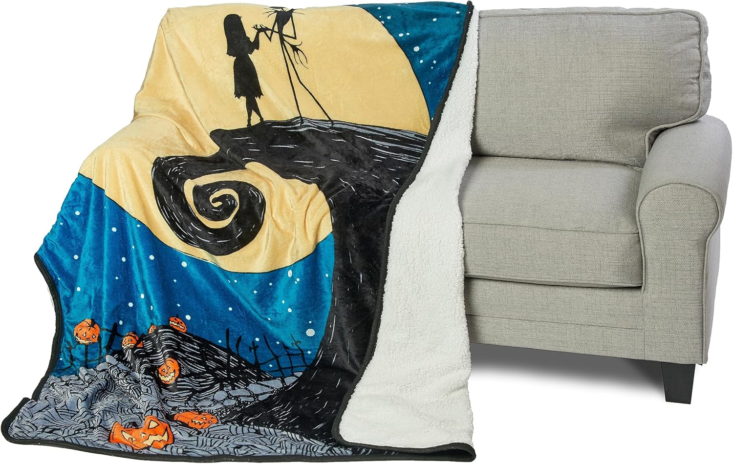 Northwest Nightmare Before Christmas – Manta Sherpa de seda al tacto, 60 x 80 pulgadas, noche estrellada