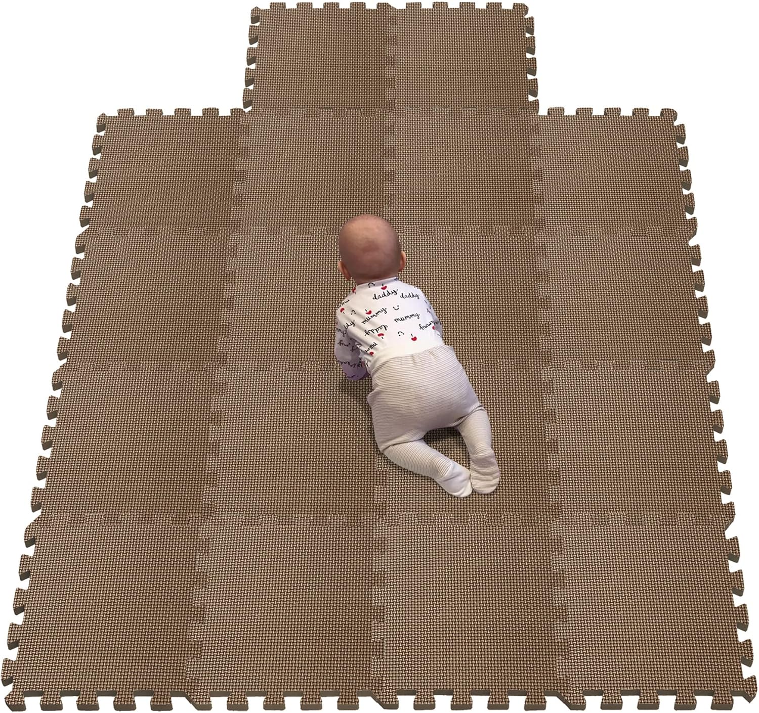YIMINYUER – Tapete de juegos de gruesa espuma EVA de piezas interconectables, para niños o yoga o ejercicios, tipo rompecabezas, marrón, R06G301018