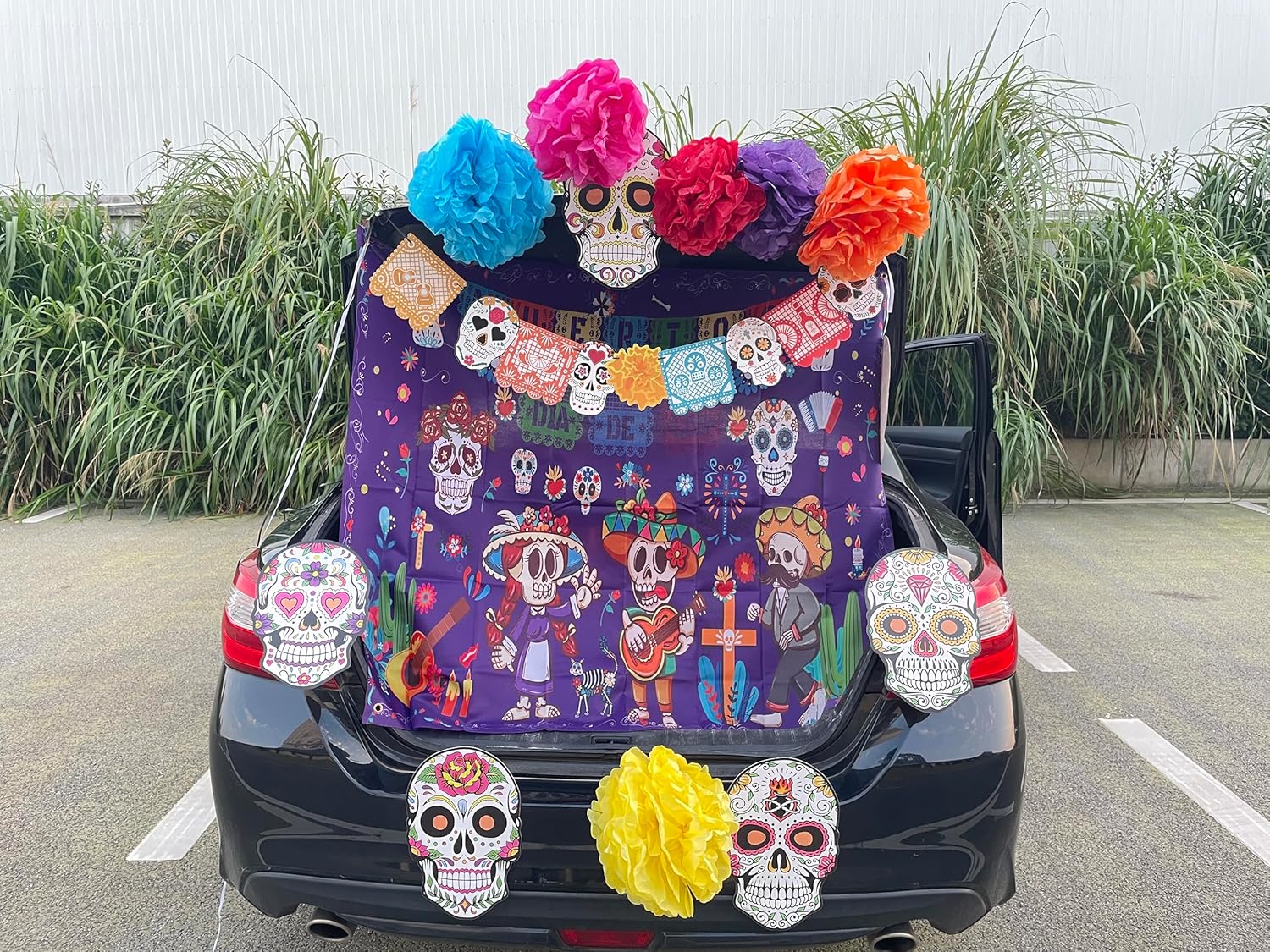 Kit de decoración de Halloween para tronco o golosina para auto, decoración de fiesta de Halloween al aire libre, Día de los Muertos, decoración de