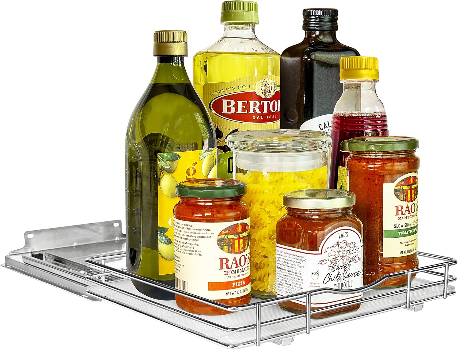 LYNK PROFESSIONAL – Organizador extraíble de especias para armario, 12-14 pulgadas de ancho, estante deslizante, organizador de especias, cromado