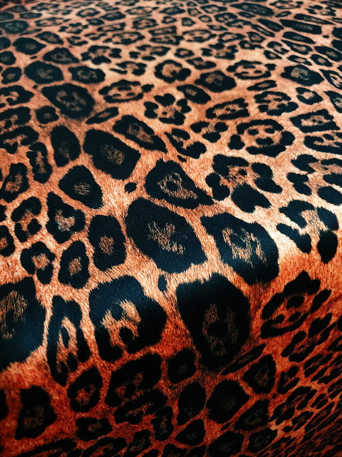 Gamuza de terciopelo suave impreso reverso suave para ropa y tapicería 14 oz. Tela (Jaguar, oro)
