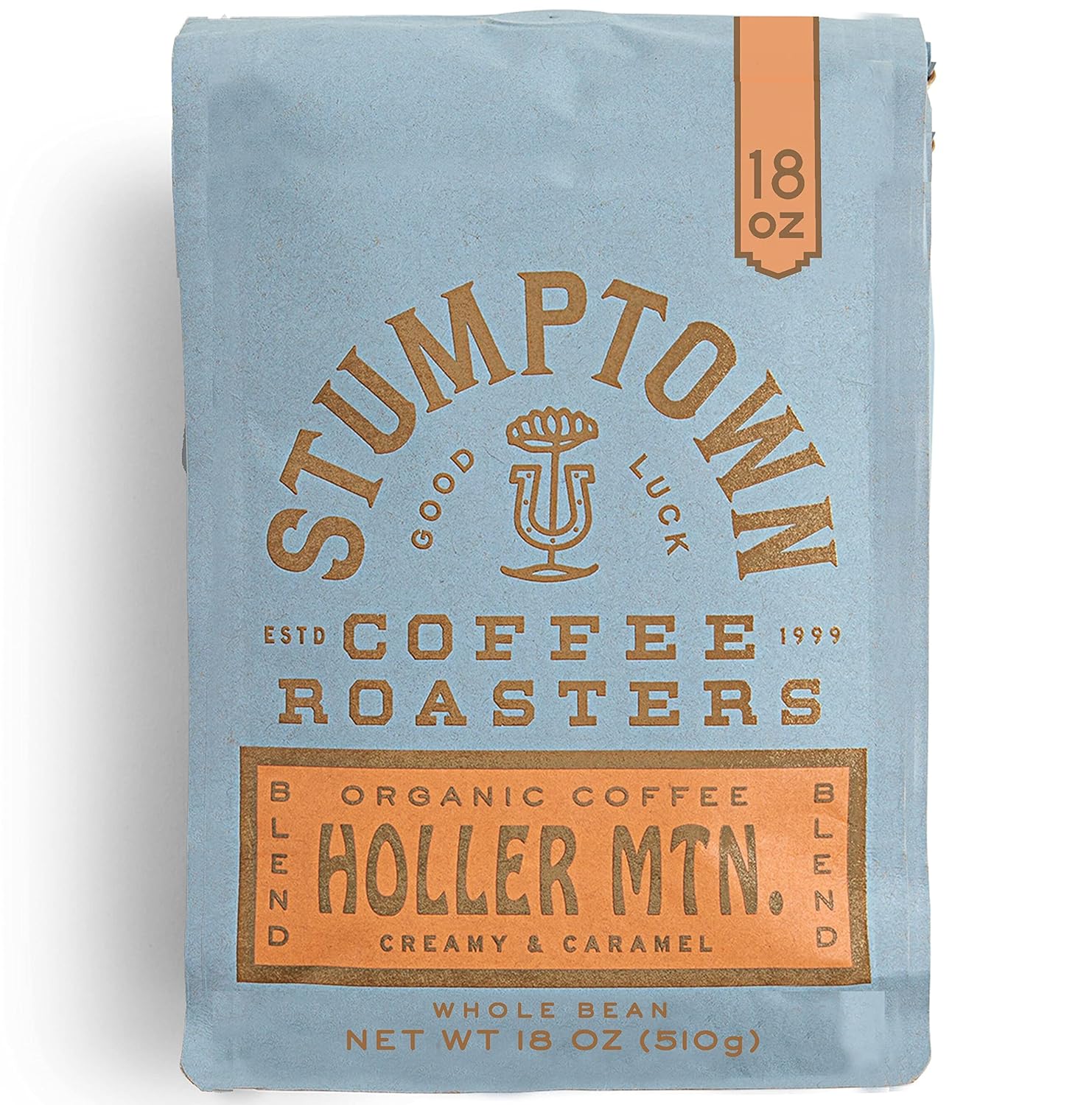 Stumptown Coffee Roasters, Café orgánico de grano entero de tostado medio, bolsa de 18 onzas con notas de sabor de cáscara de cítricos, caramelo y