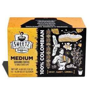Sheetz Cápsulas de café de una sola porción, mezcla colombina tostado medio, 1 caja (12 tazas individuales) Sheetz Cápsulas de café de una sola porción, mezcla colombina tostado medio, 1 caja (12 tazas individuales)