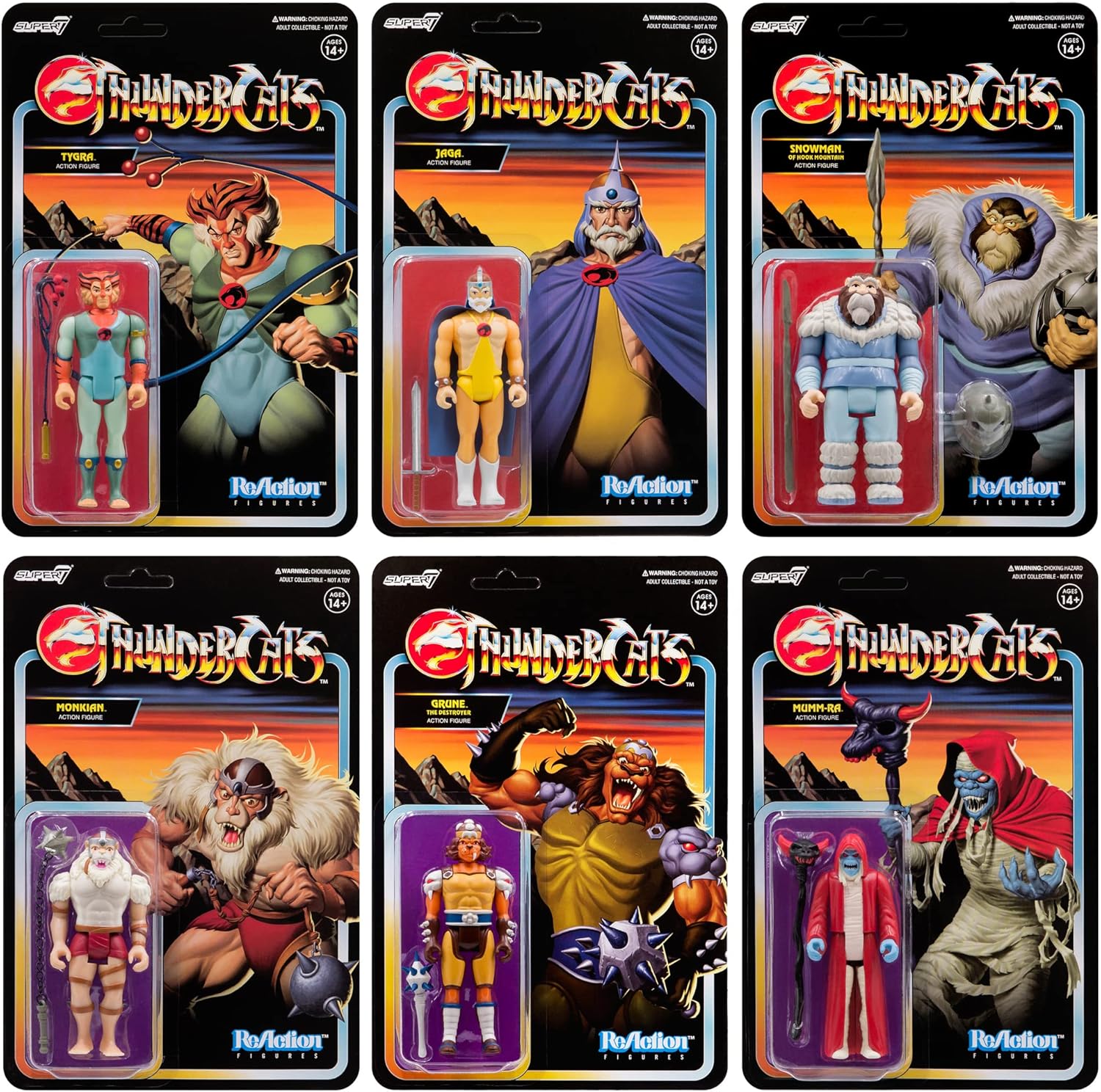 Super7 Thundercats – Figura de reacción Wave 2 – Grune The Destroyer Classic Collectibles y juguetes retro