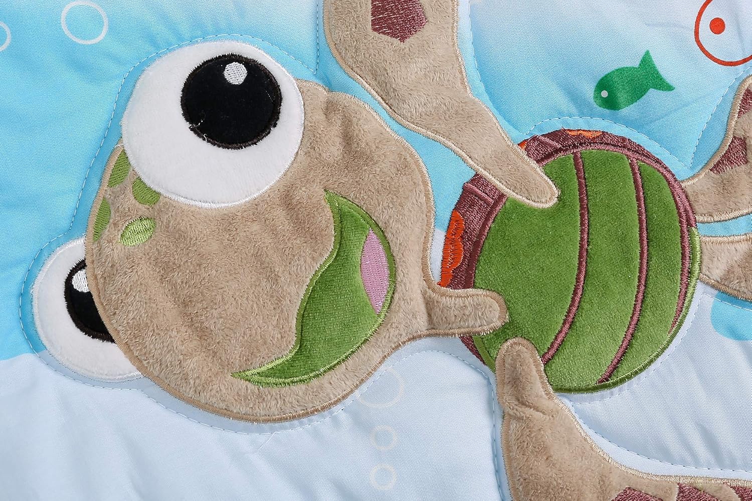 Blue Ocean – Juego de ropa de cama para cuna de bebé, niño, tortuga, pez, juego de ropa de cama 1 edredón ajustable, 1 sábana y 1 falda, 3