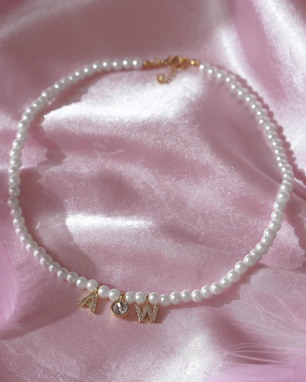 A&W beaded Necklace, LDR Necklace, AW Necklace, Lana Del Rey Merch AW Choker gift for fans (Gold)