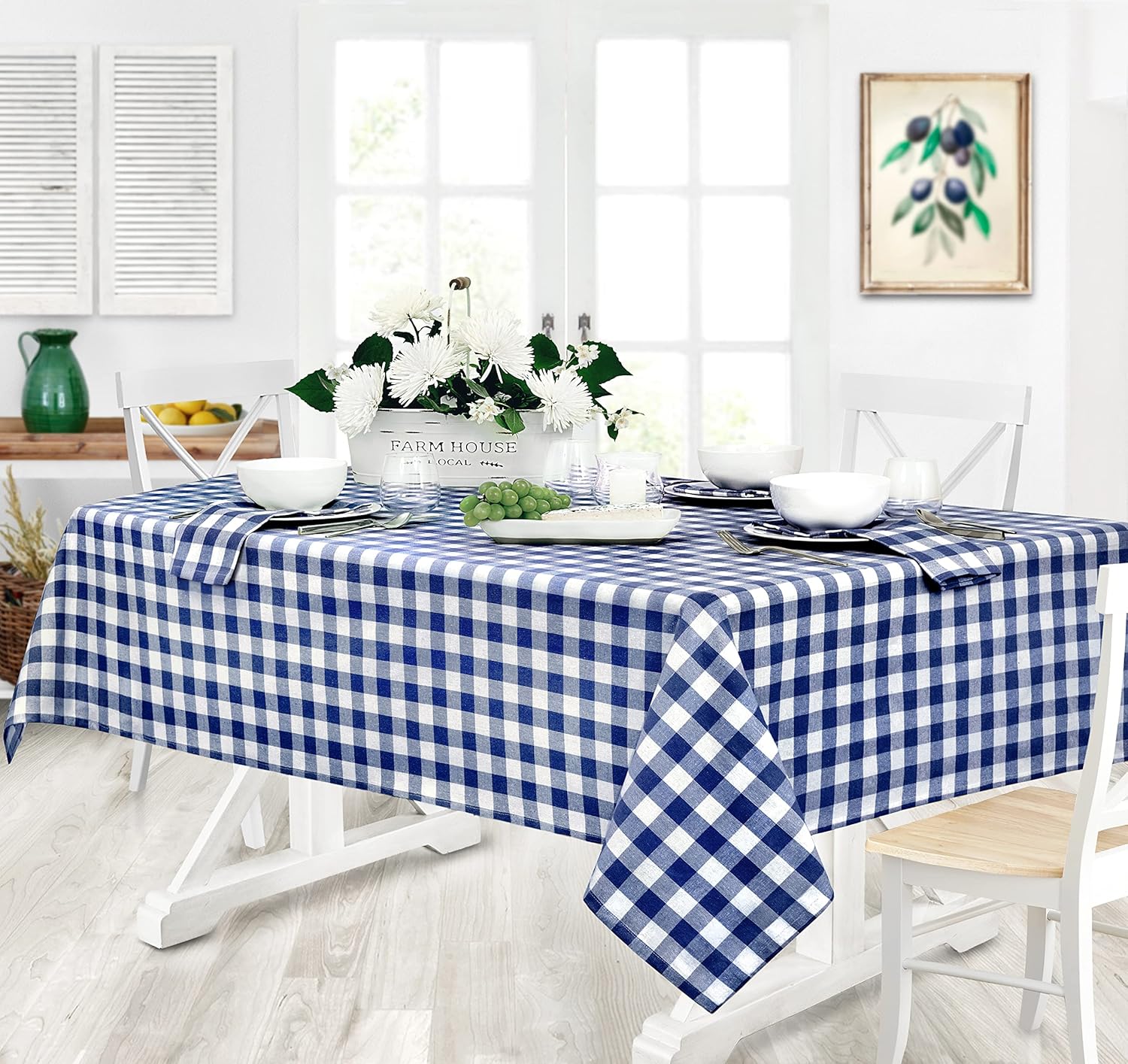 Home Bargains Plus Country Rustic Buffalo – Manteles individuales de tela de algodón a cuadros, de fácil cuidado, juego de 4 manteles individuales,