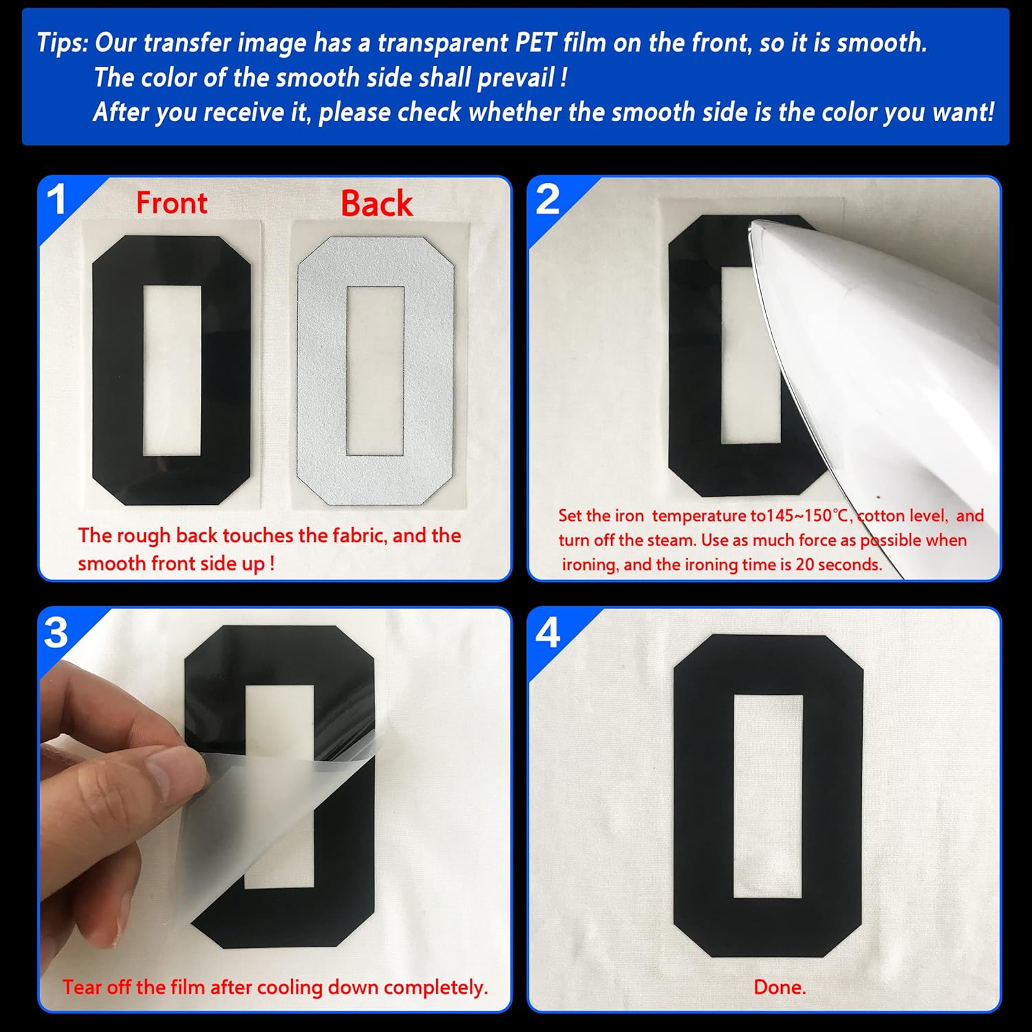 Letras termotransferibles de 3 pulgadas Letras DIY Letras Jersey Ropa Camiseta Eslogan del equipo (negro)