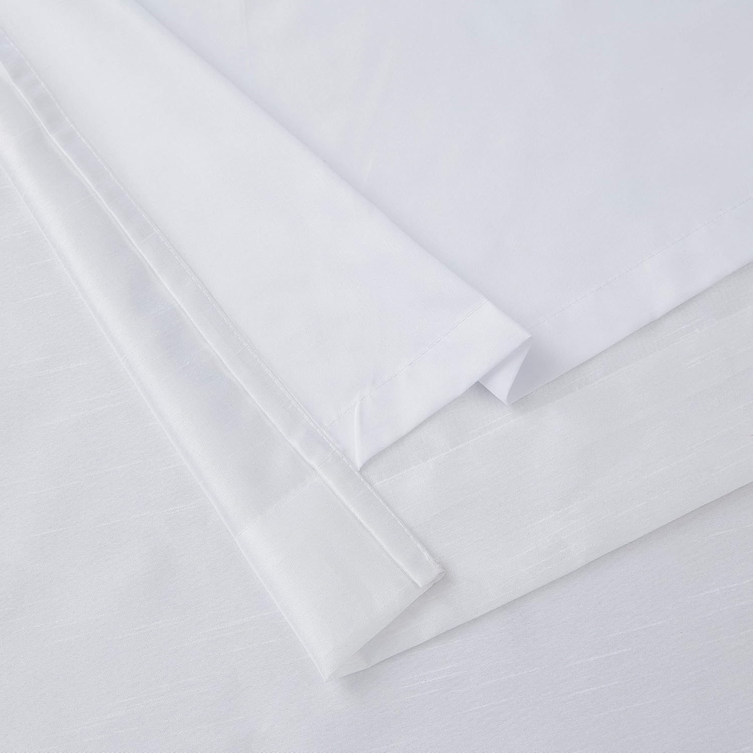 HLC.ME Jefferson – Cortinas ligeras de seda sintética semitransparente con forro de microfibra y ojales para ventana de dormitorio, comedor y sala