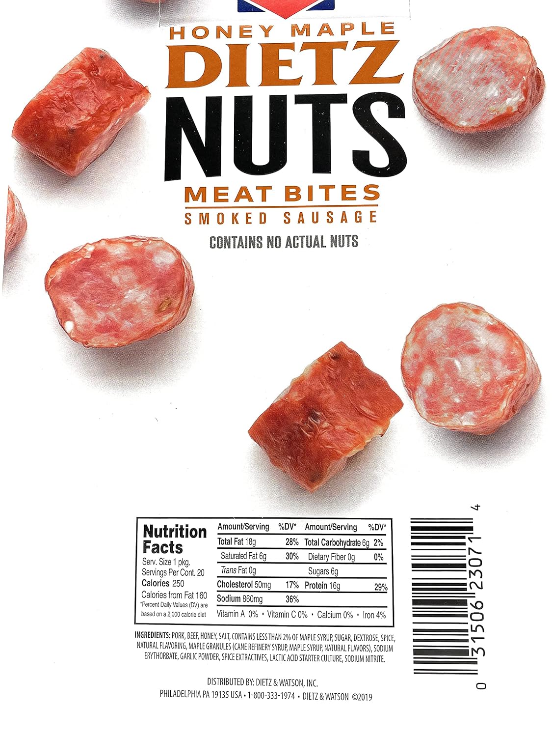 Generic Dietz – Paquete de salchichas ahumadas de carne seca de cerdo con kit Kokobunch de Dietz & Watson  Arce miel  Paquete de 5 unidades – 2 onzas